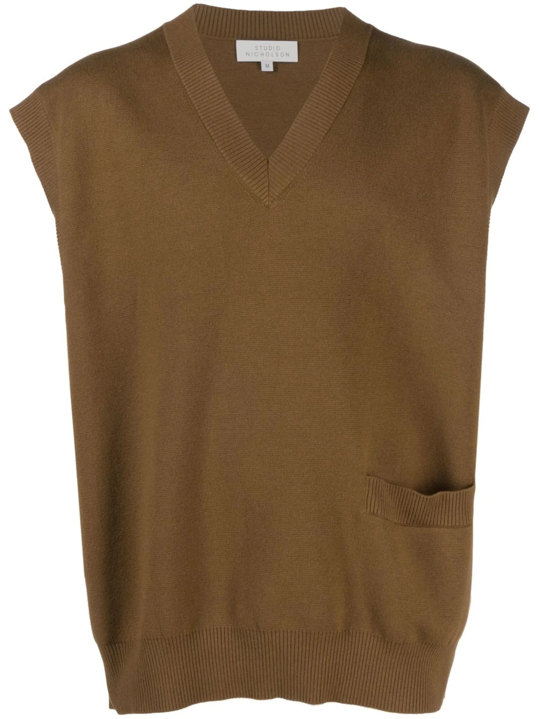 V-neck knitted vest