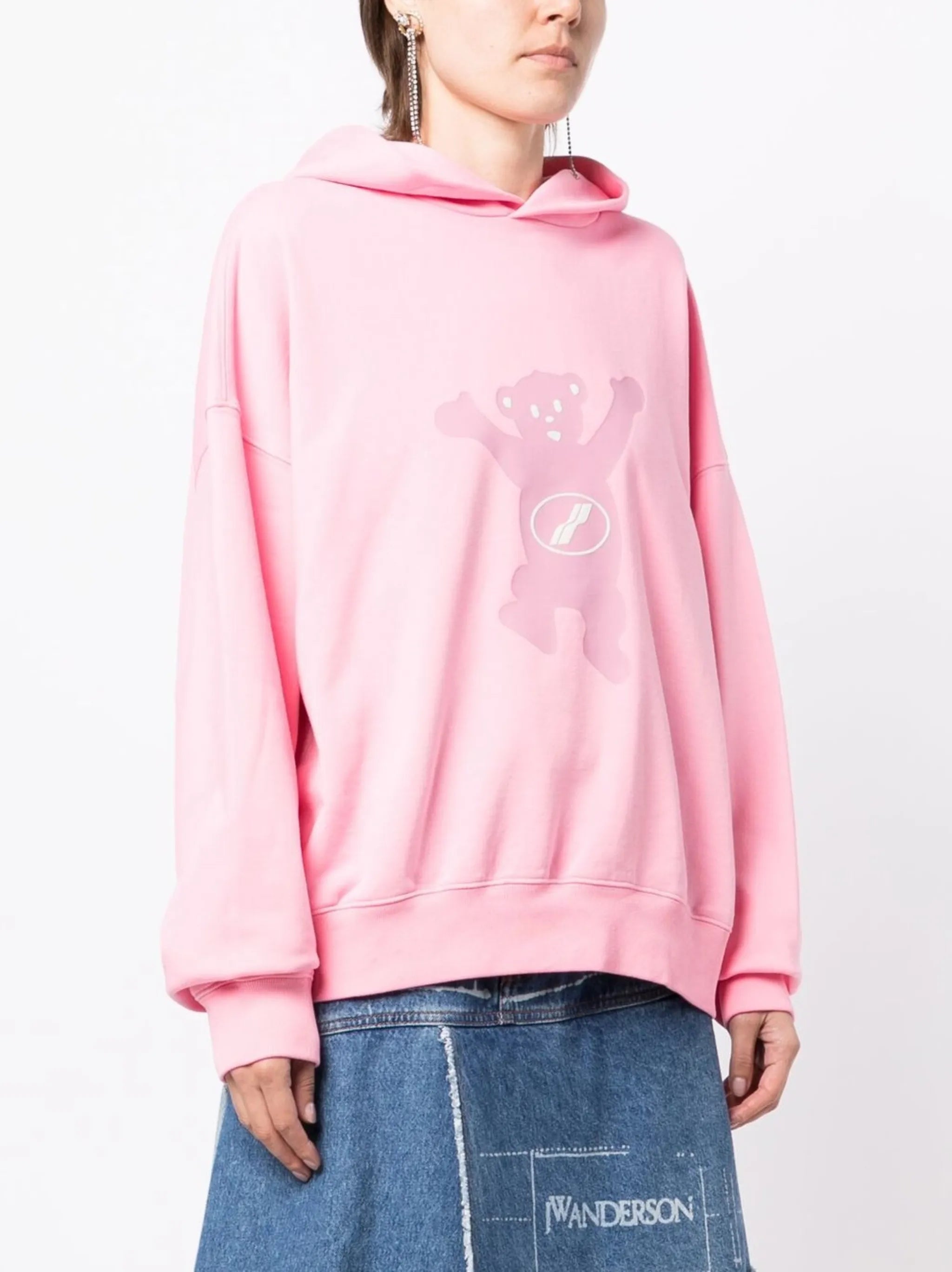 logo print cotton hoodie