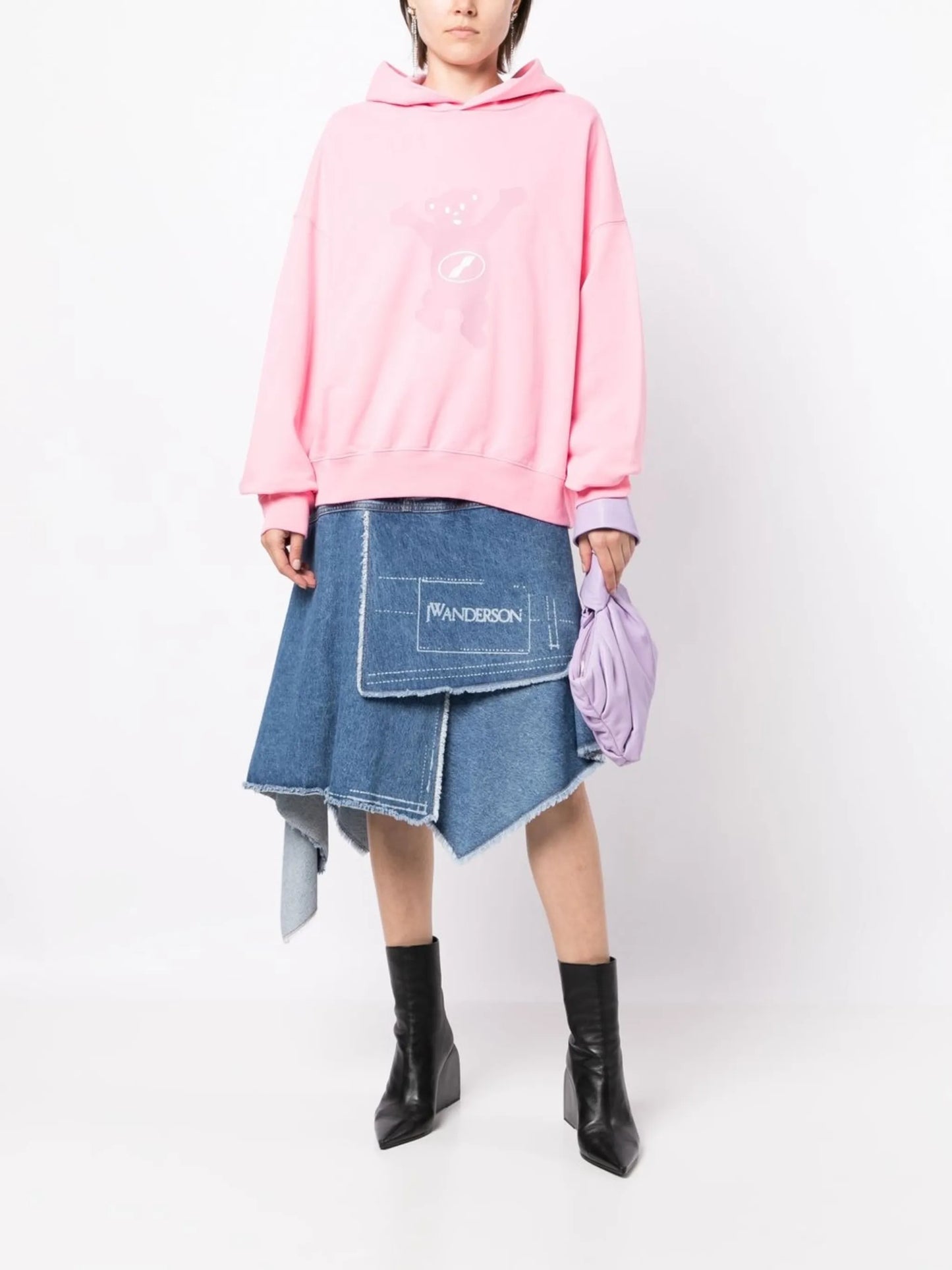 logo print cotton hoodie