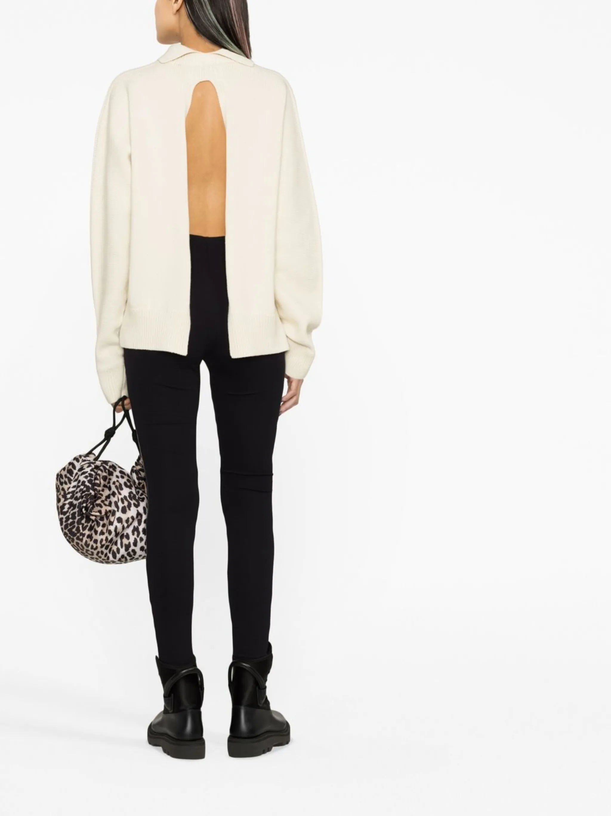 high-waist faux-leather leggings