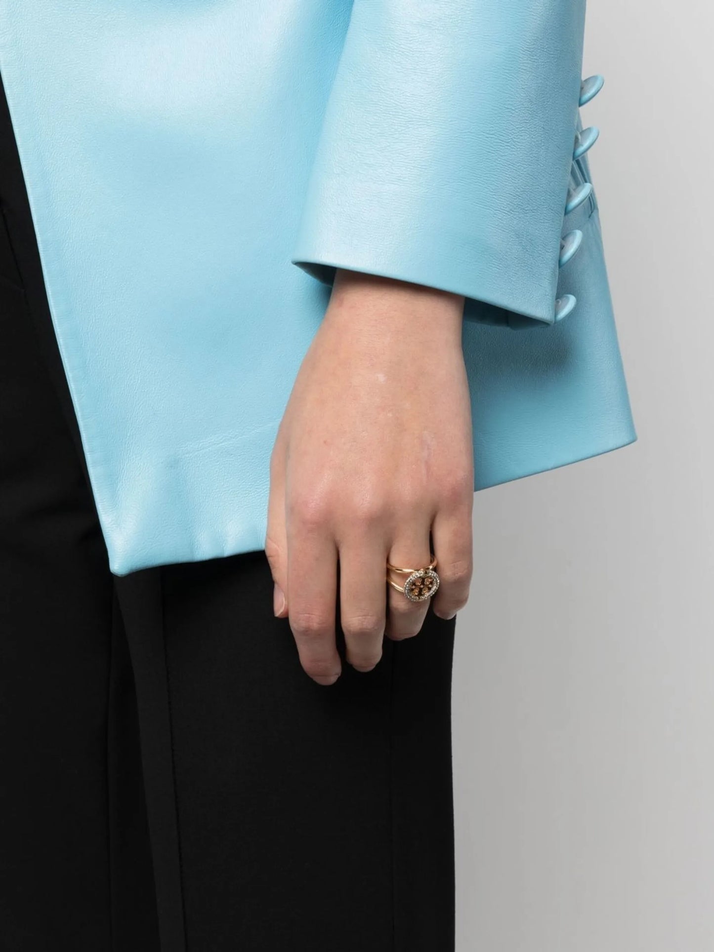 Miller Double T pavé ring