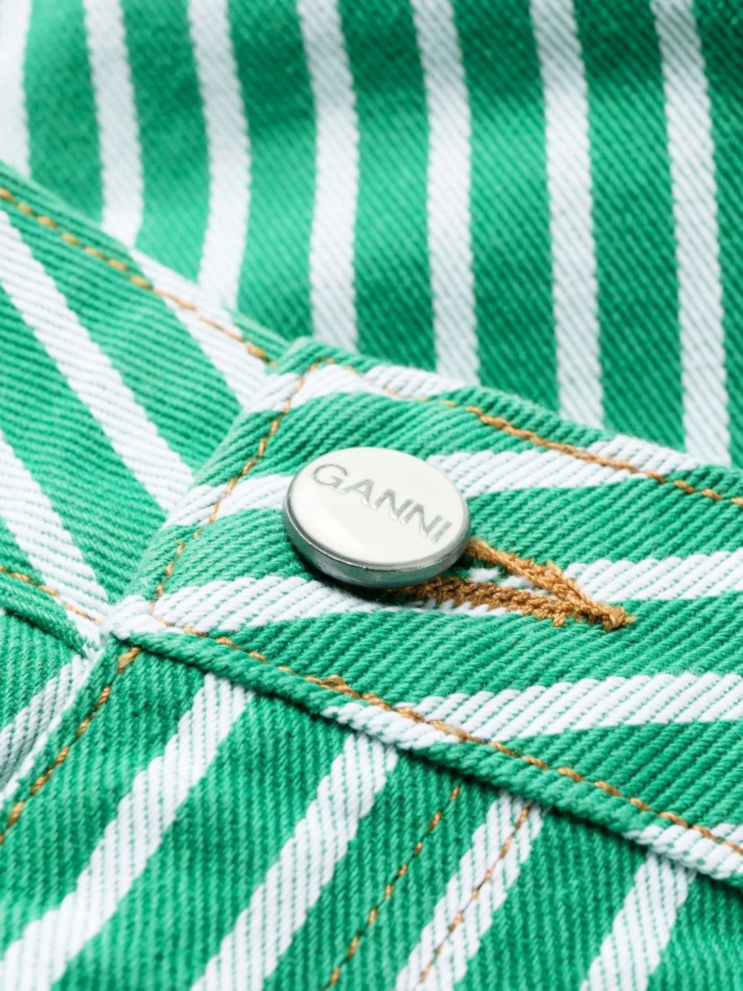 striped-print barrel-leg trousers