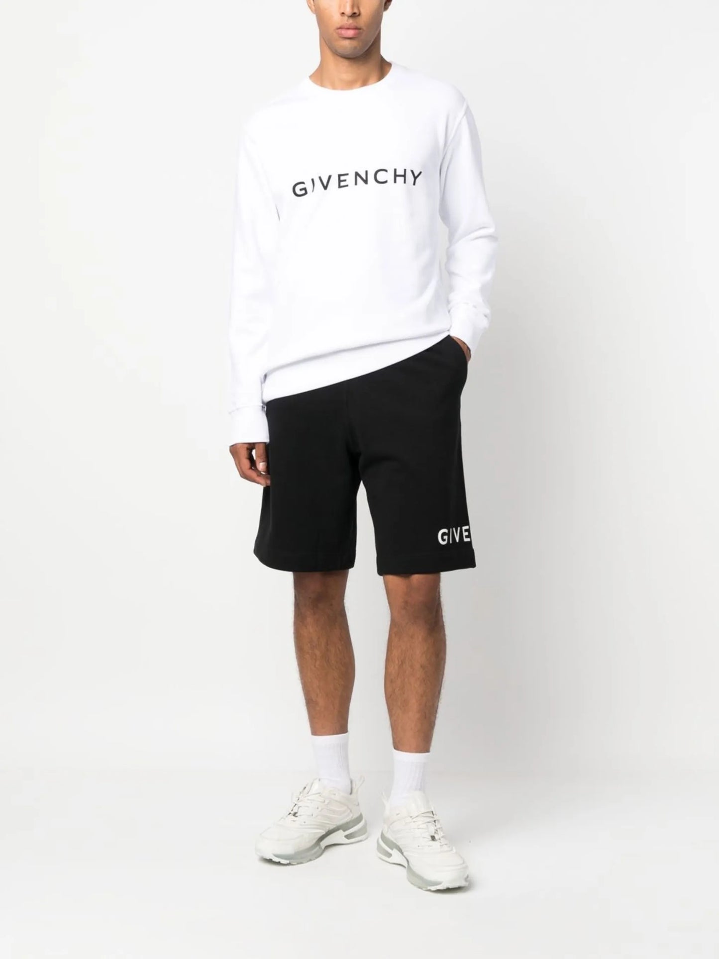 logo-print track shorts