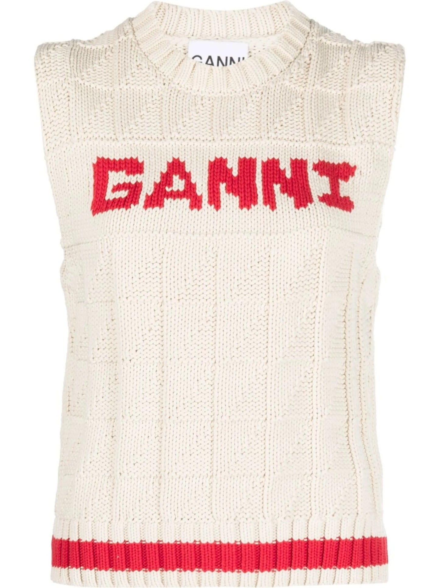 Rope logo-intarsia vest
