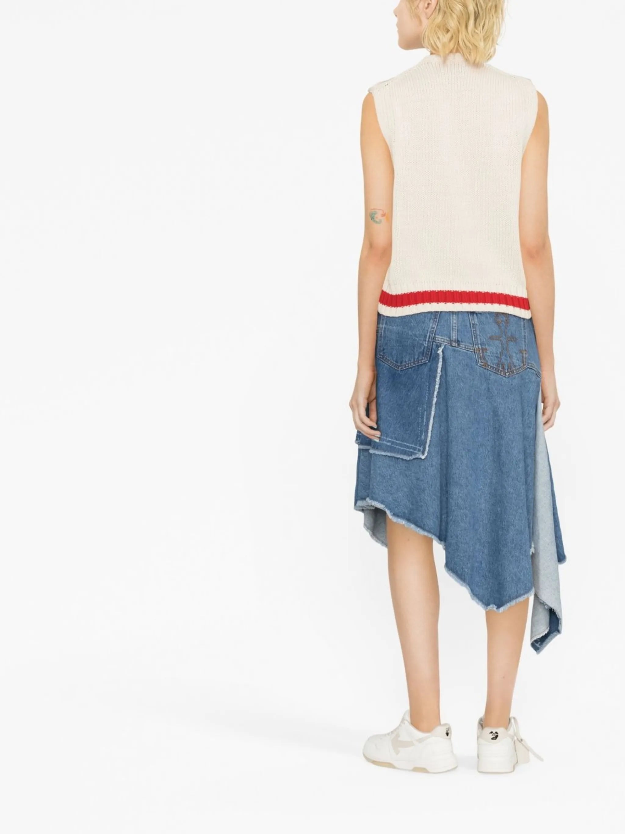 Rope logo-intarsia vest