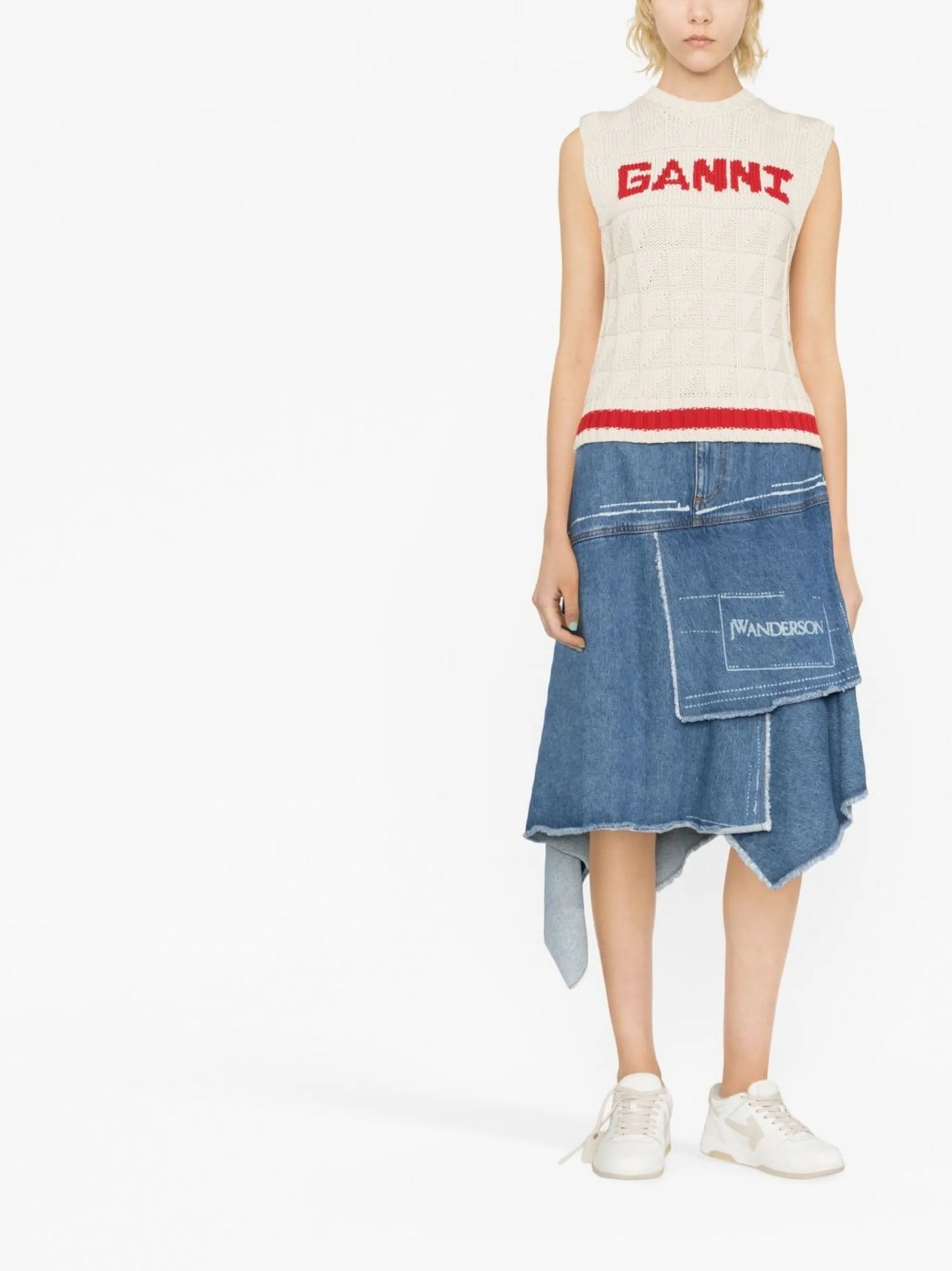 Rope logo-intarsia vest