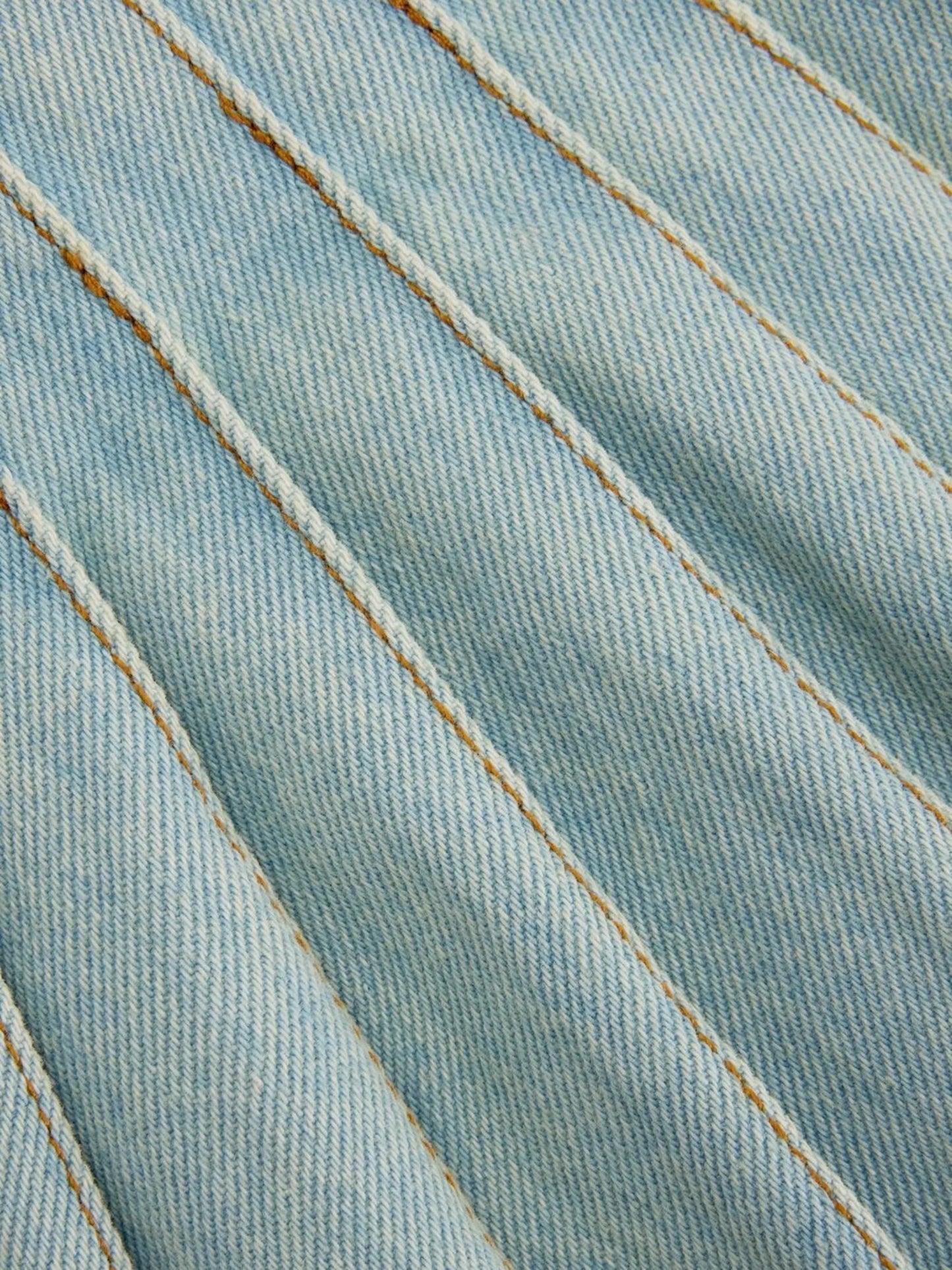 pleated denim skirt