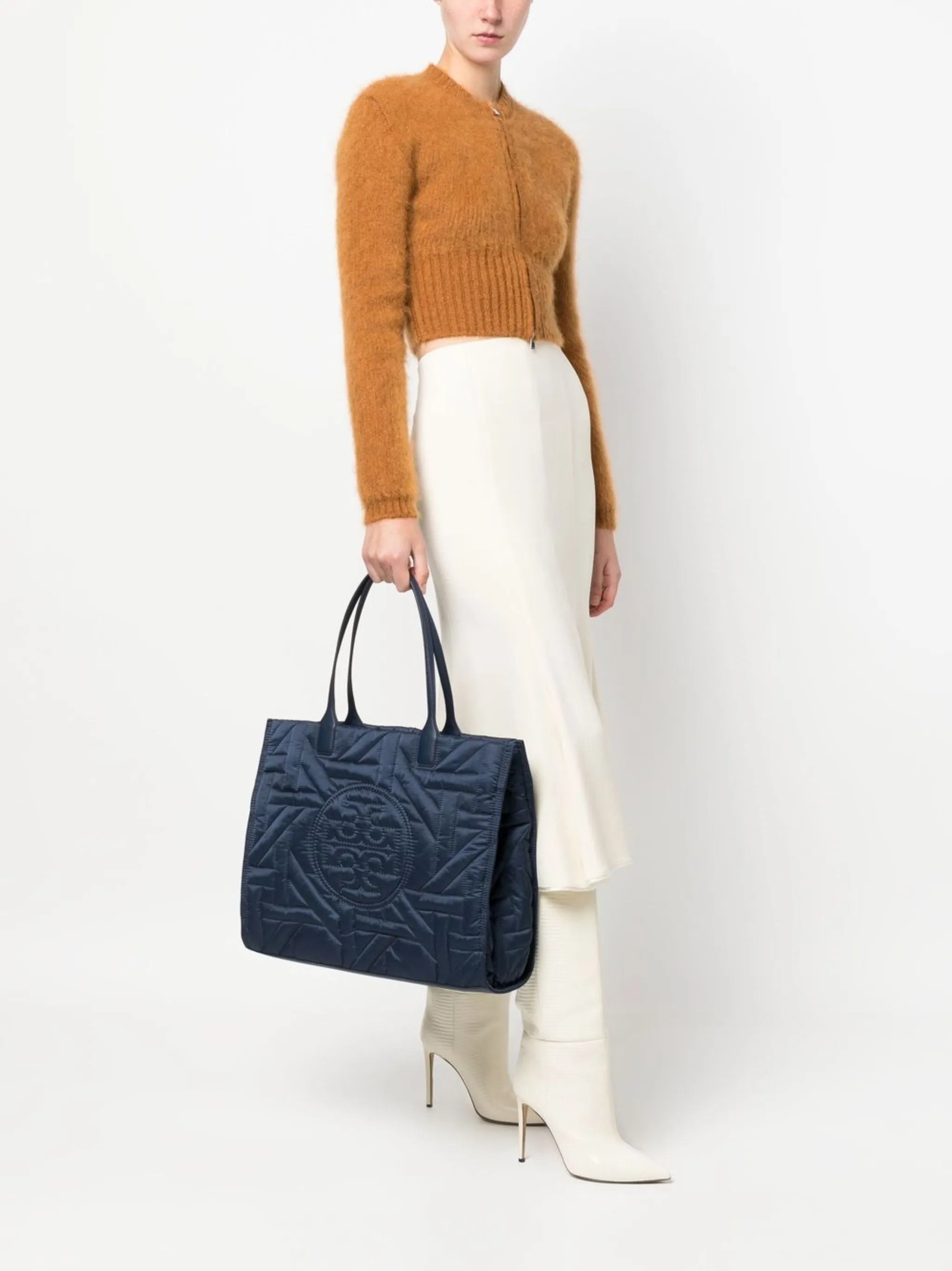 Ella basketweave-embossed tote bag