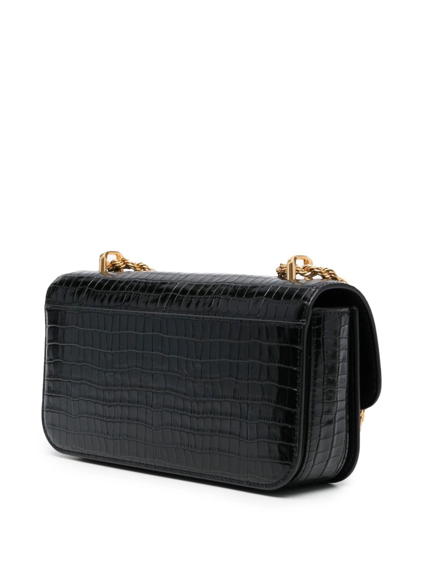 crocodile-embossed crossbody bag