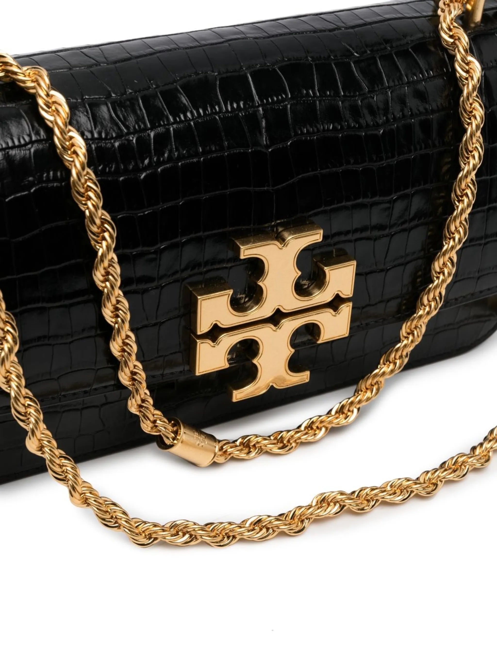 crocodile-embossed crossbody bag