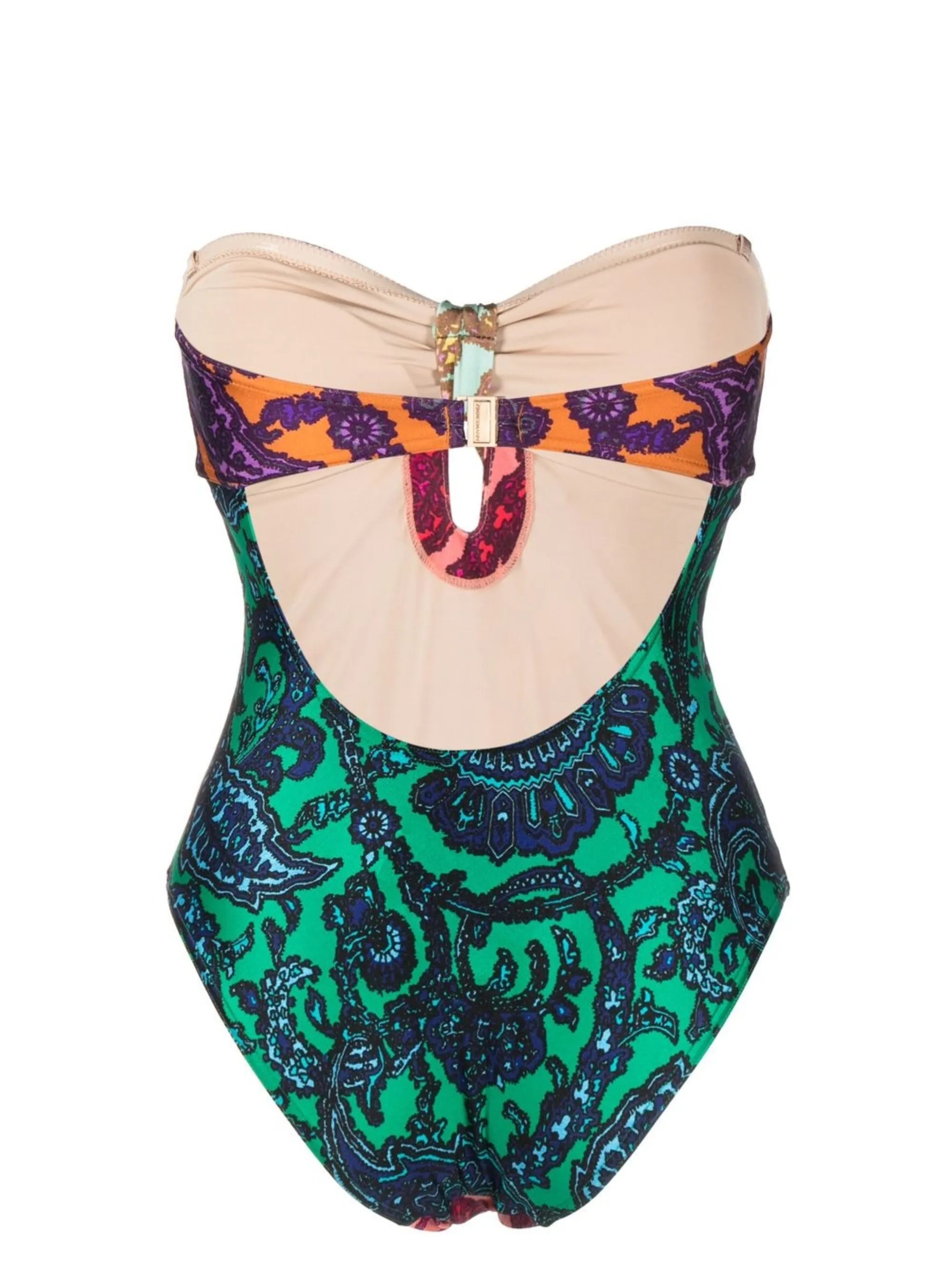 Tiggy keyhole paisley-print one-piece