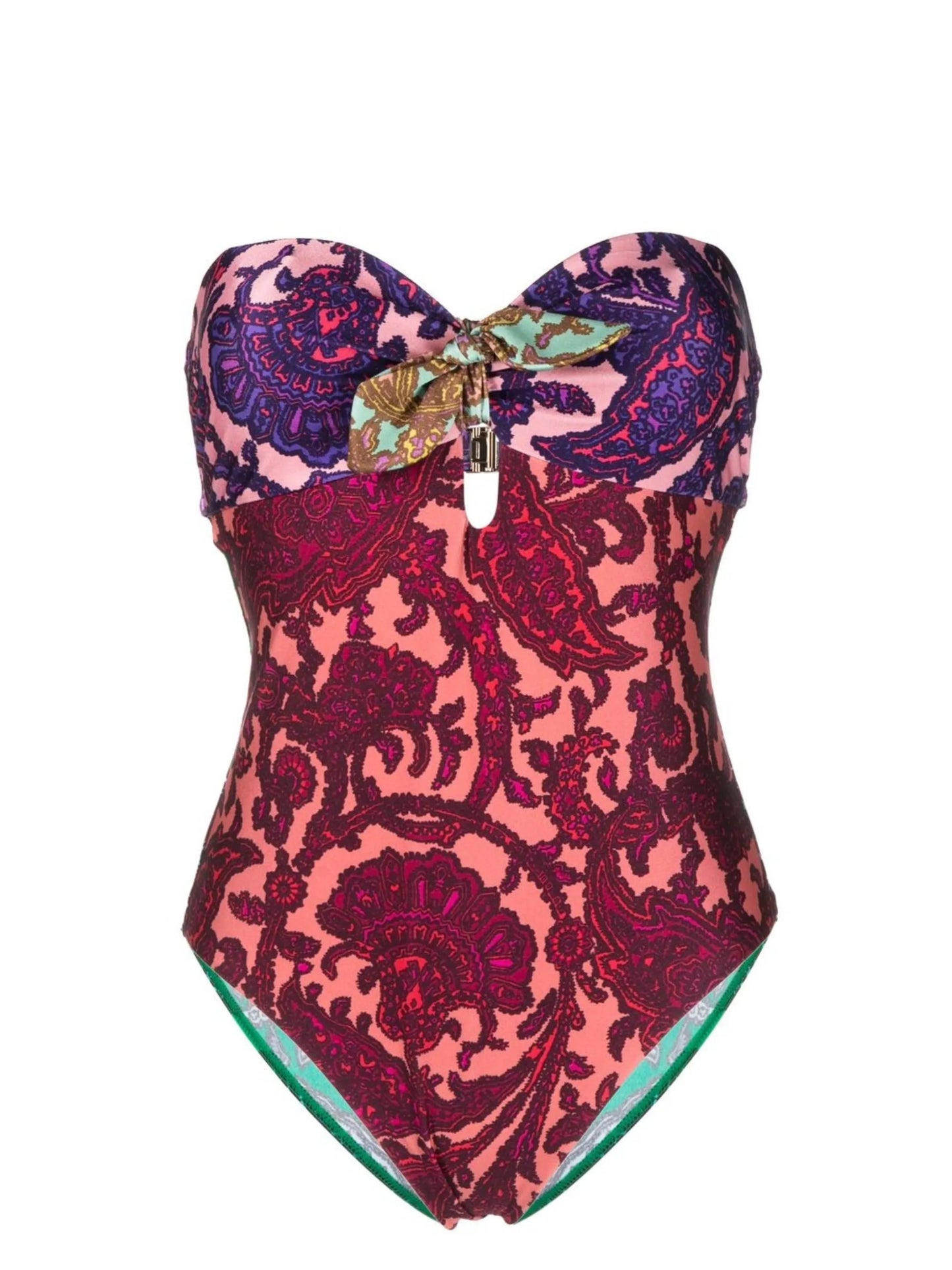 Tiggy keyhole paisley-print one-piece