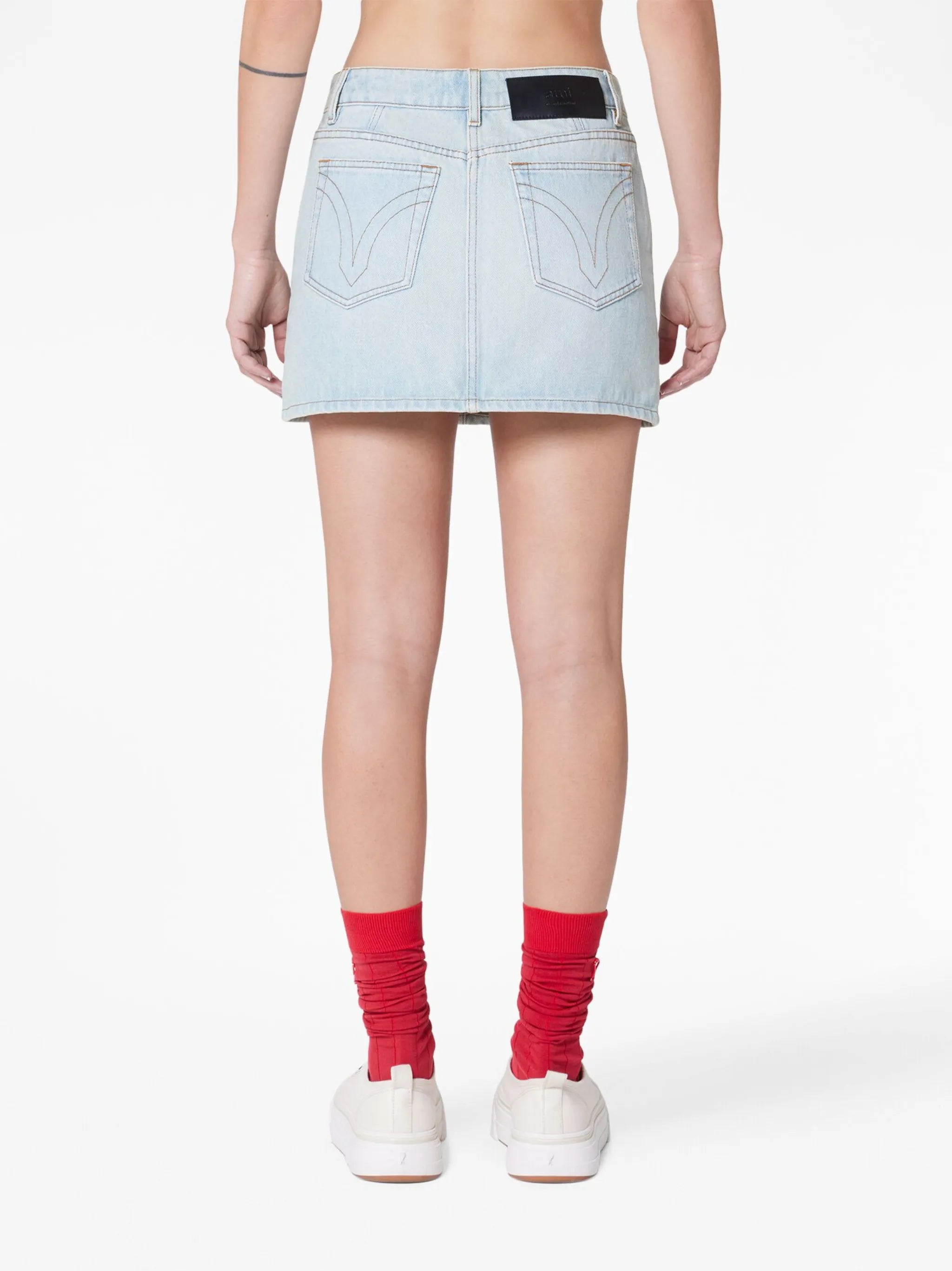 denim mini skirt