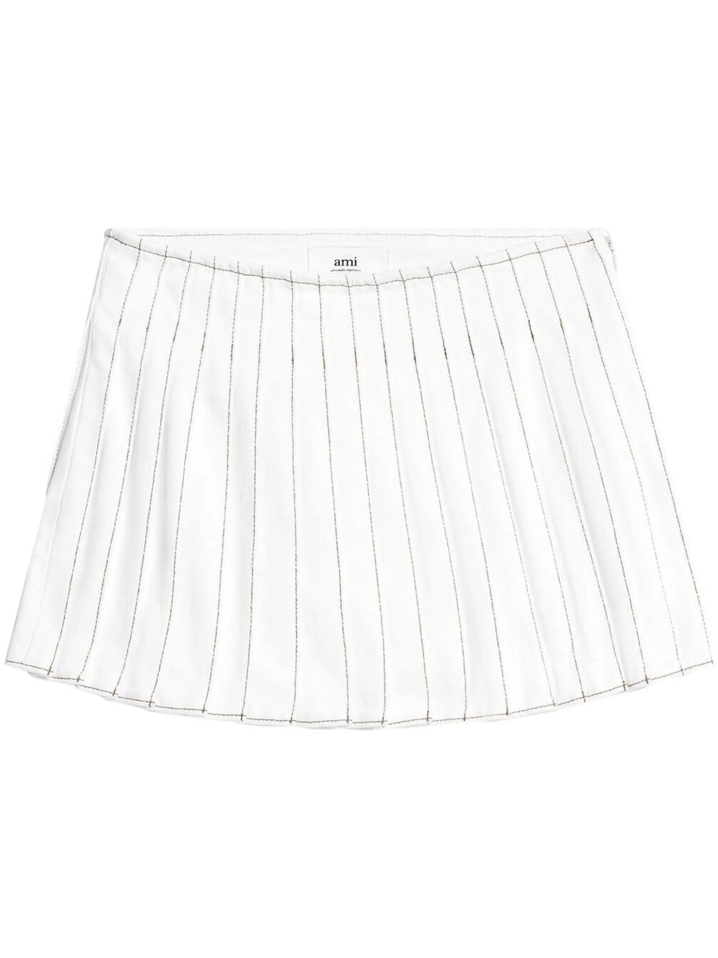 high-waisted pleated mini skirt