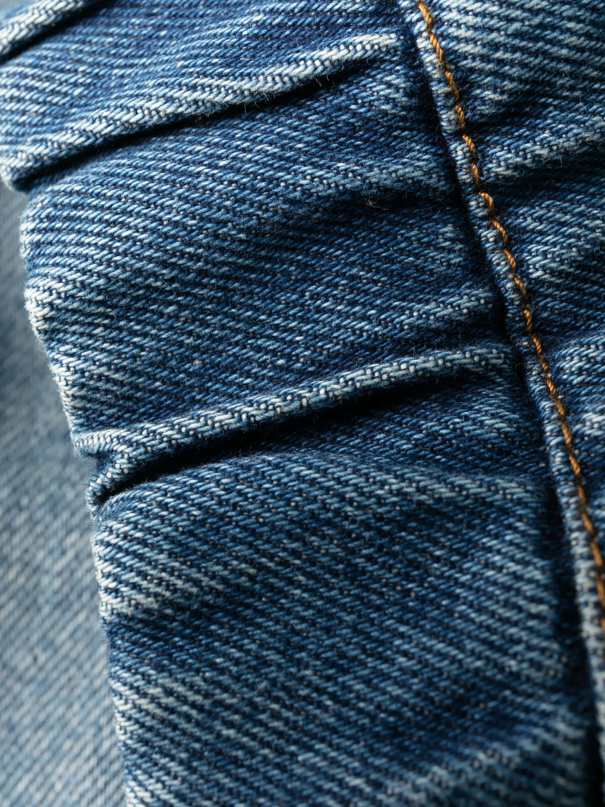 mid-wash denim cargo pants