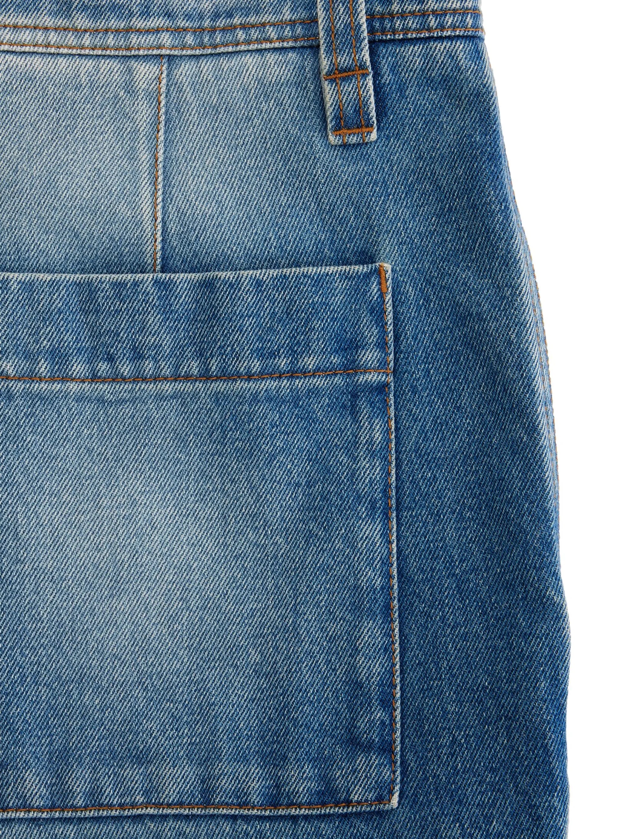 mid-wash denim cargo pants