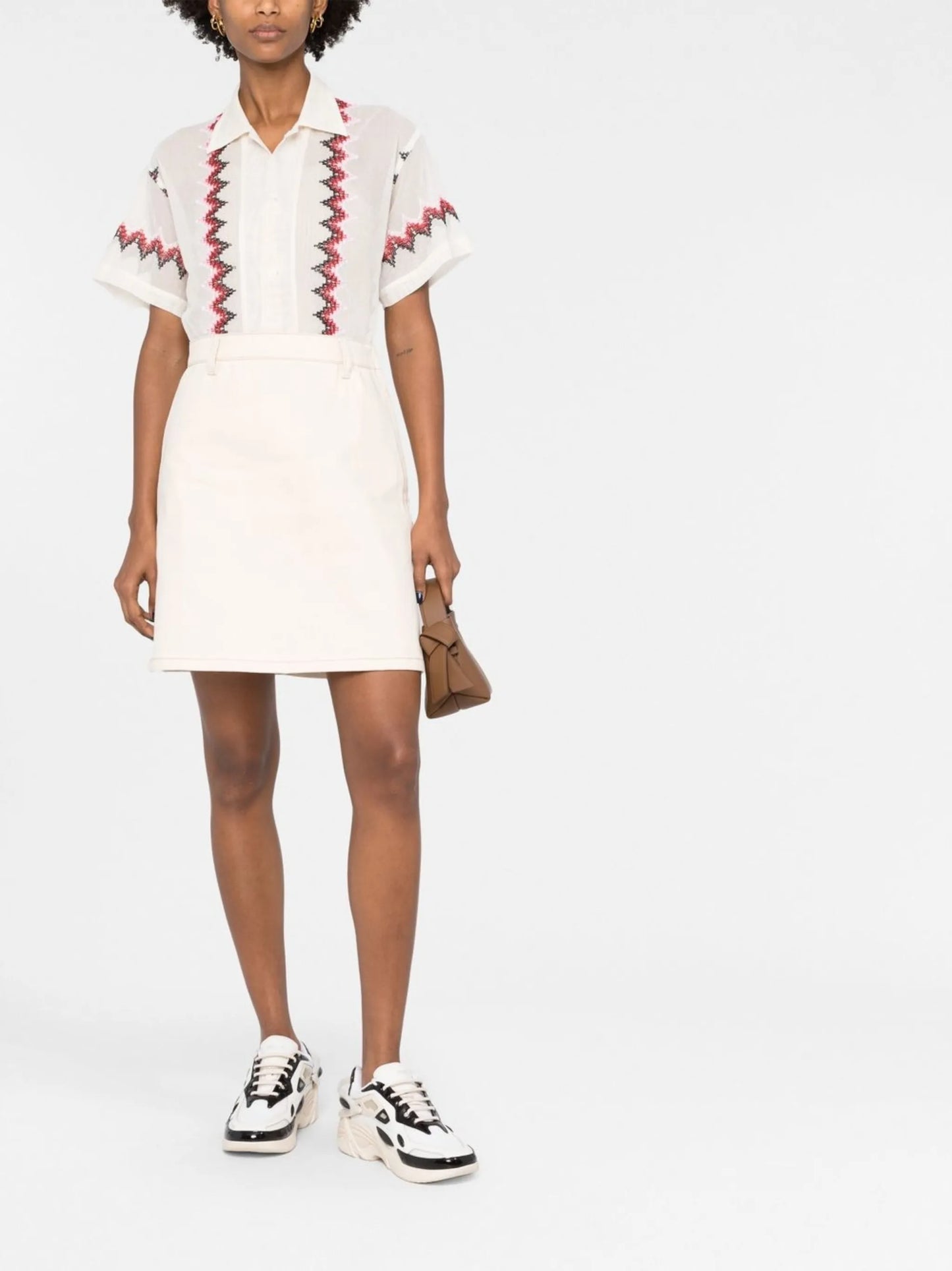 high-waist straight skirt