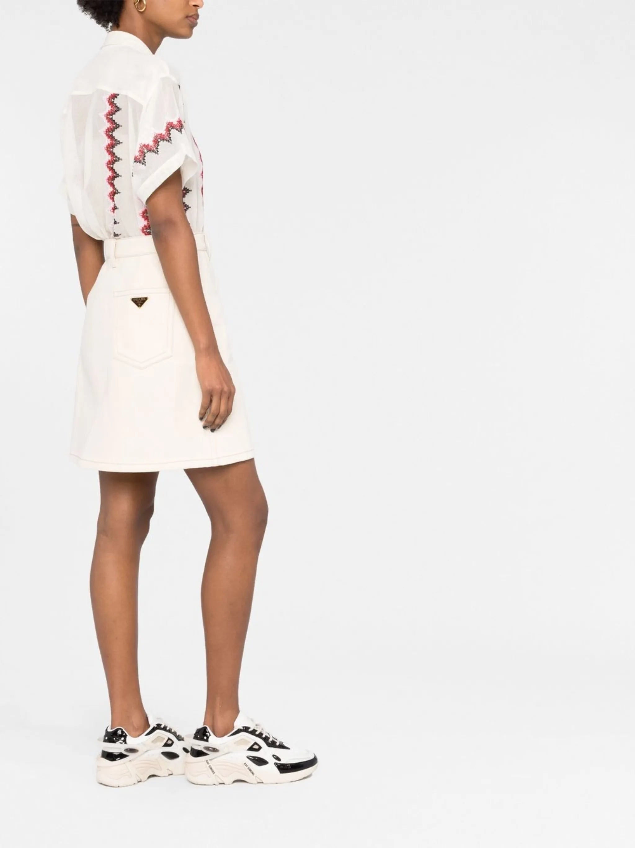 high-waist straight skirt