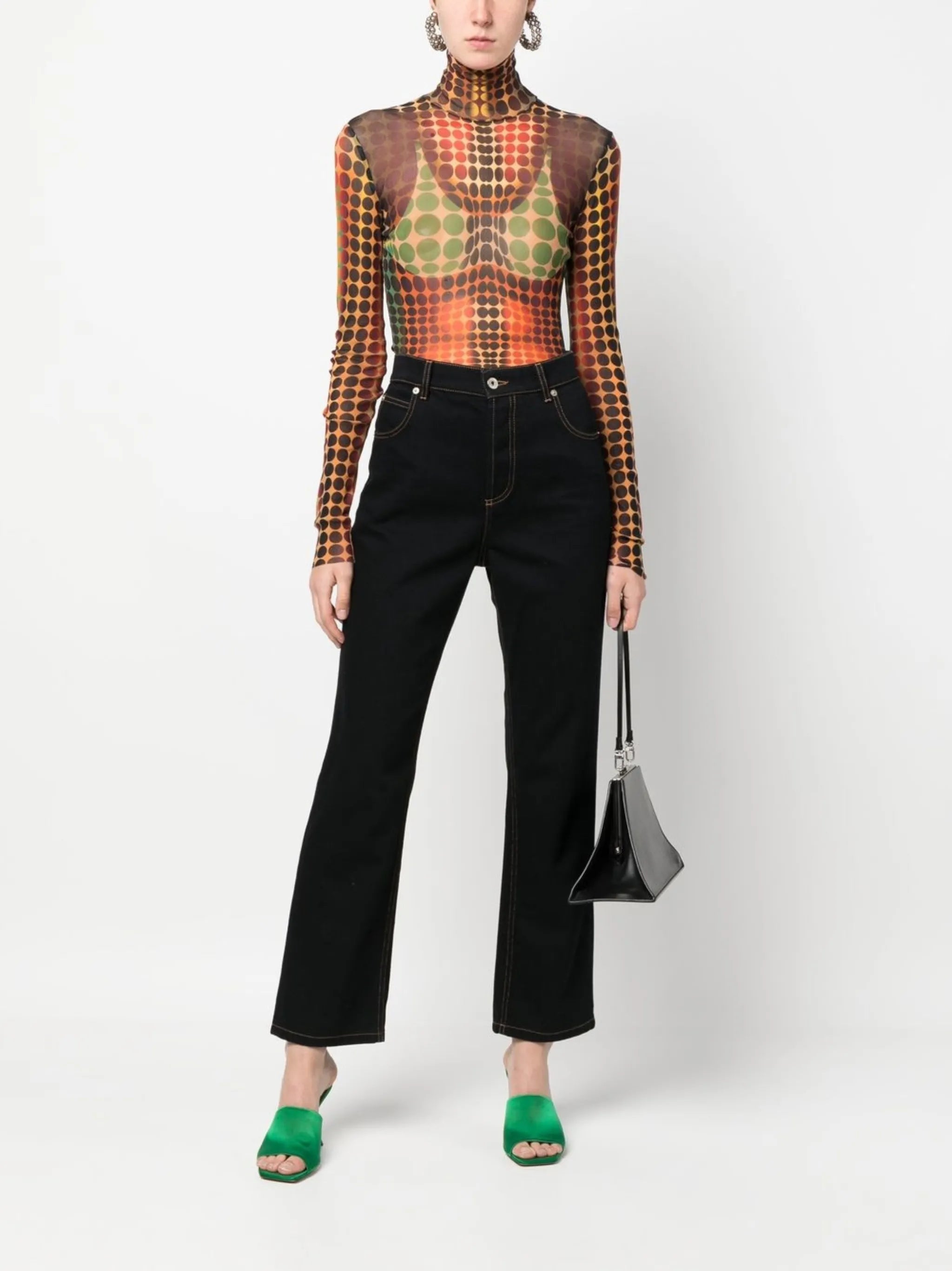 The Orange dot-print top