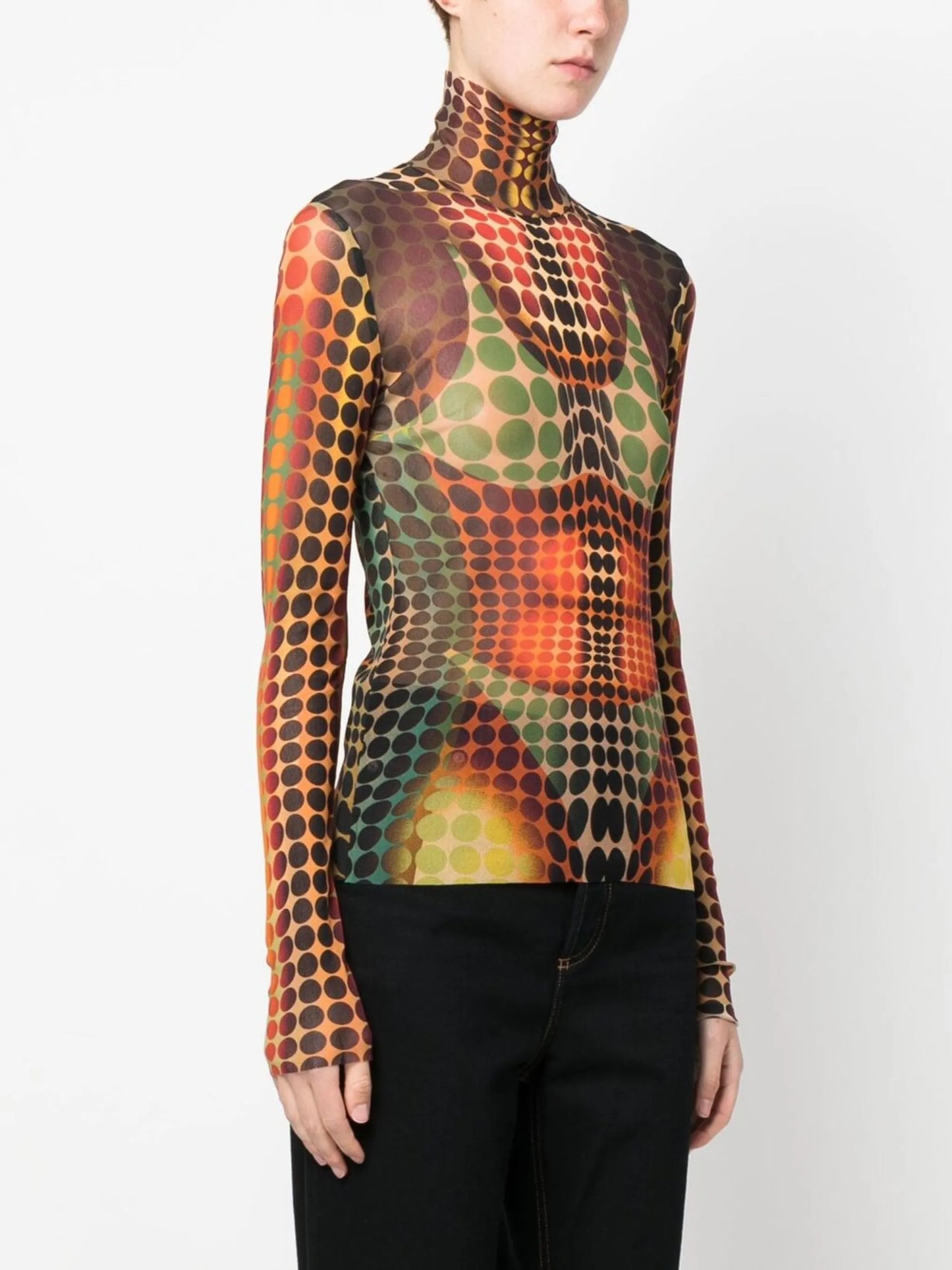 The Orange dot-print top