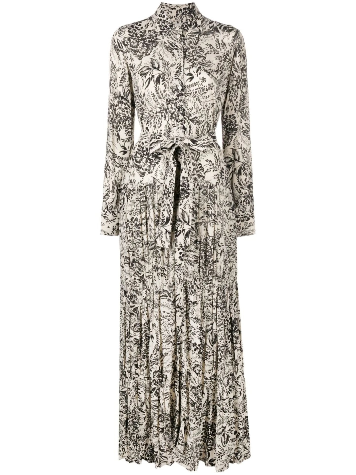 long-sleeve graphic-print dress