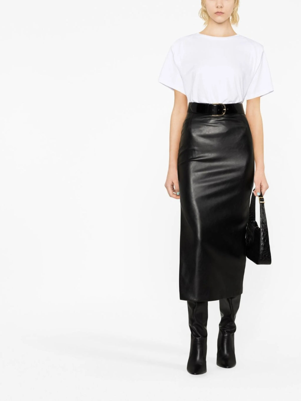 padded-shoulder T-shirt