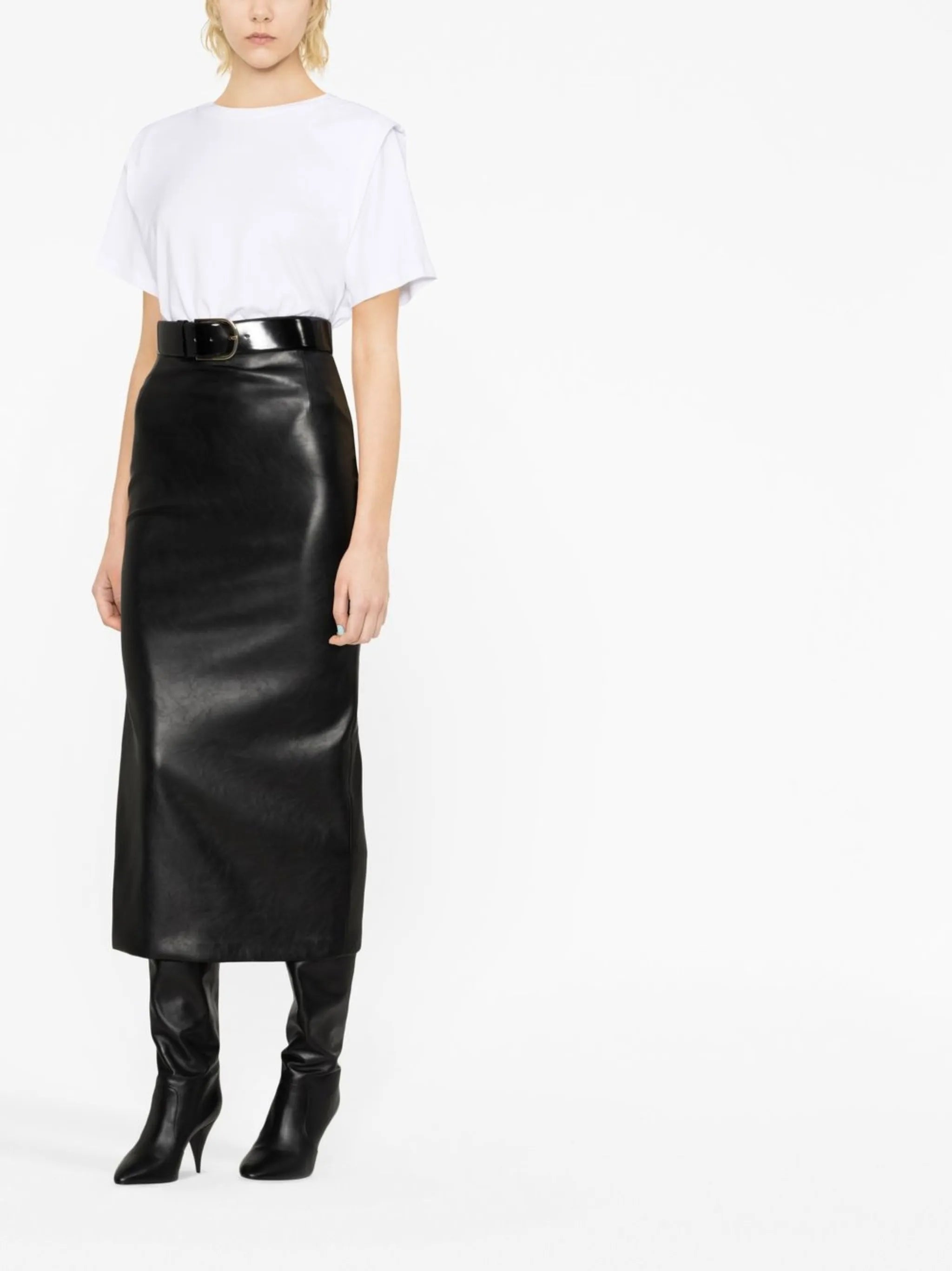 padded-shoulder T-shirt