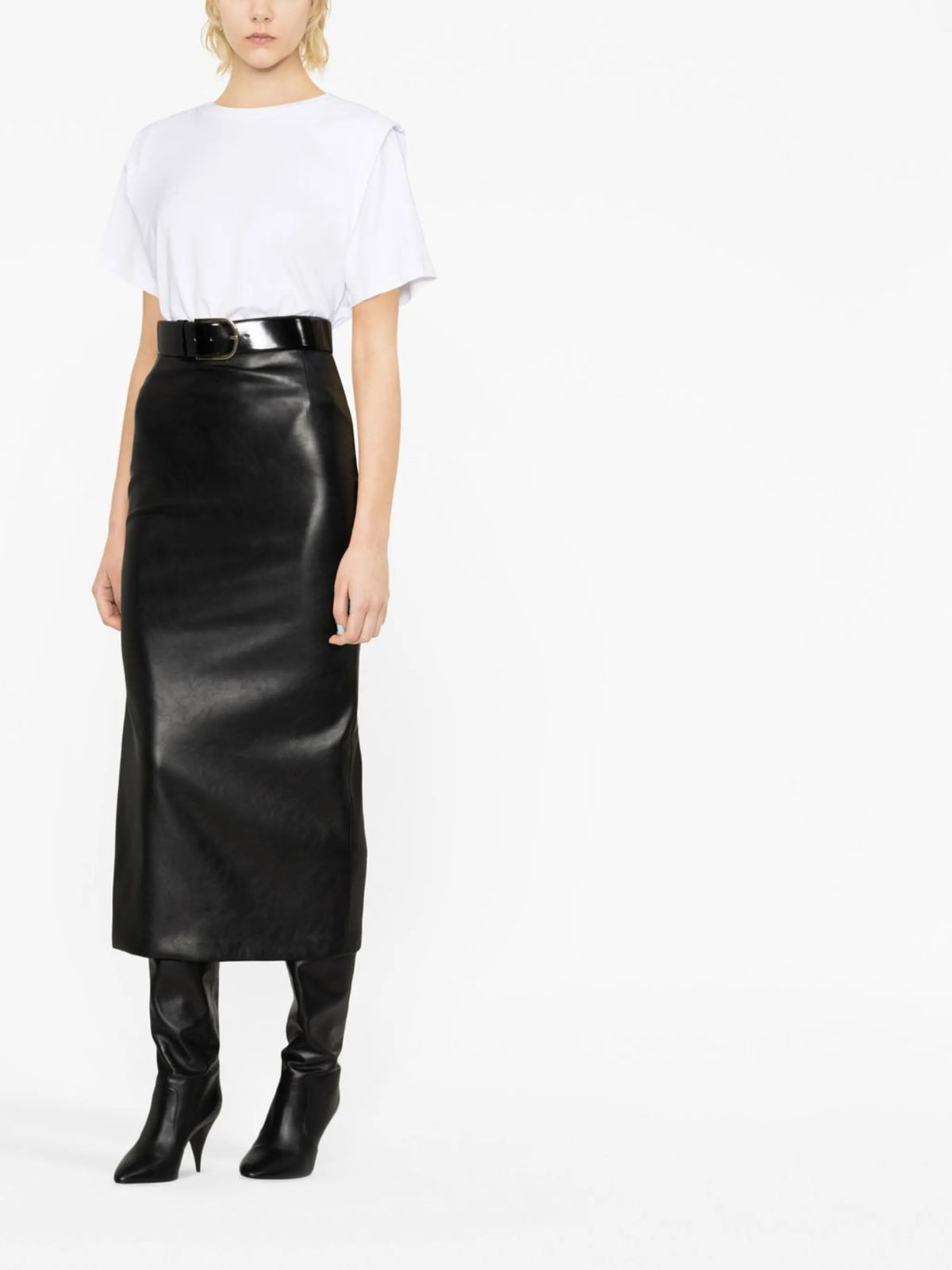 padded-shoulder T-shirt