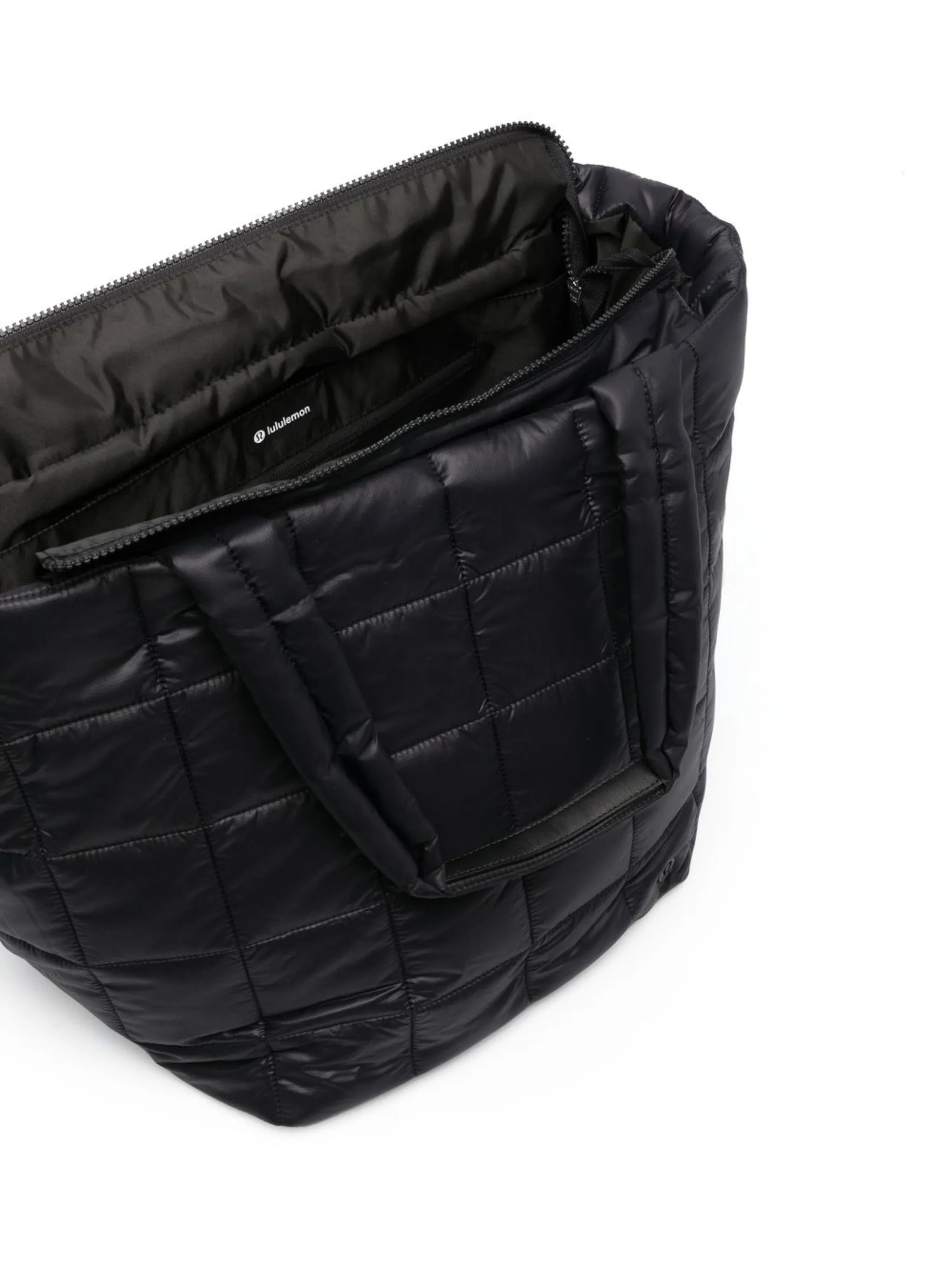 quilted grid tote bag