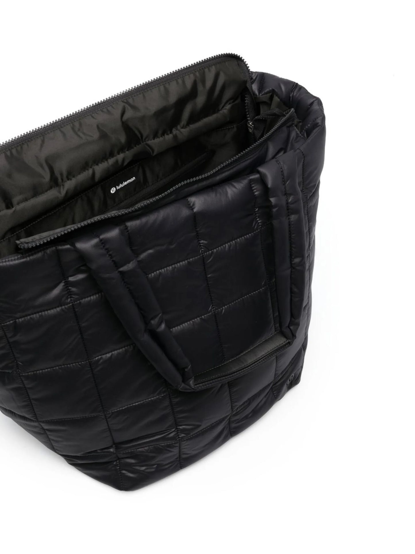 quilted grid tote bag