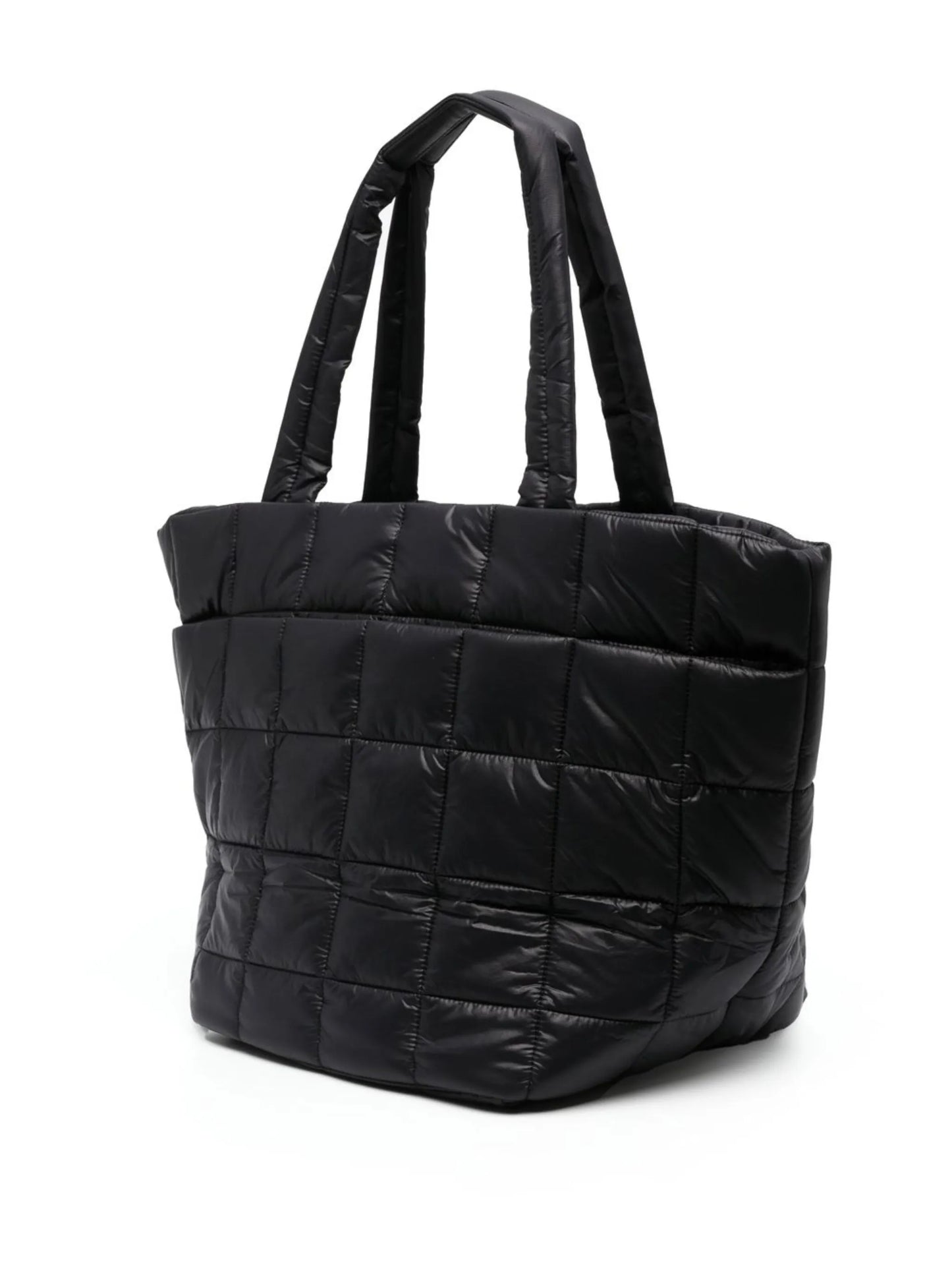 quilted grid tote bag