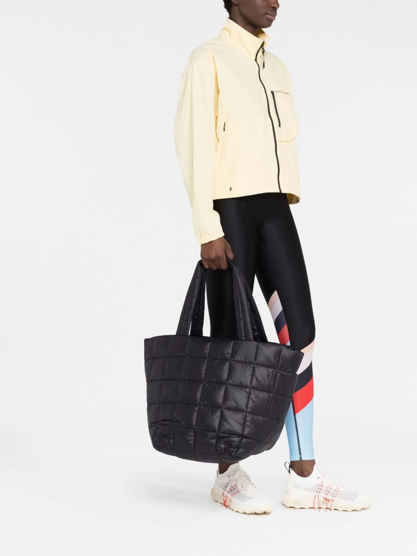 quilted grid tote bag