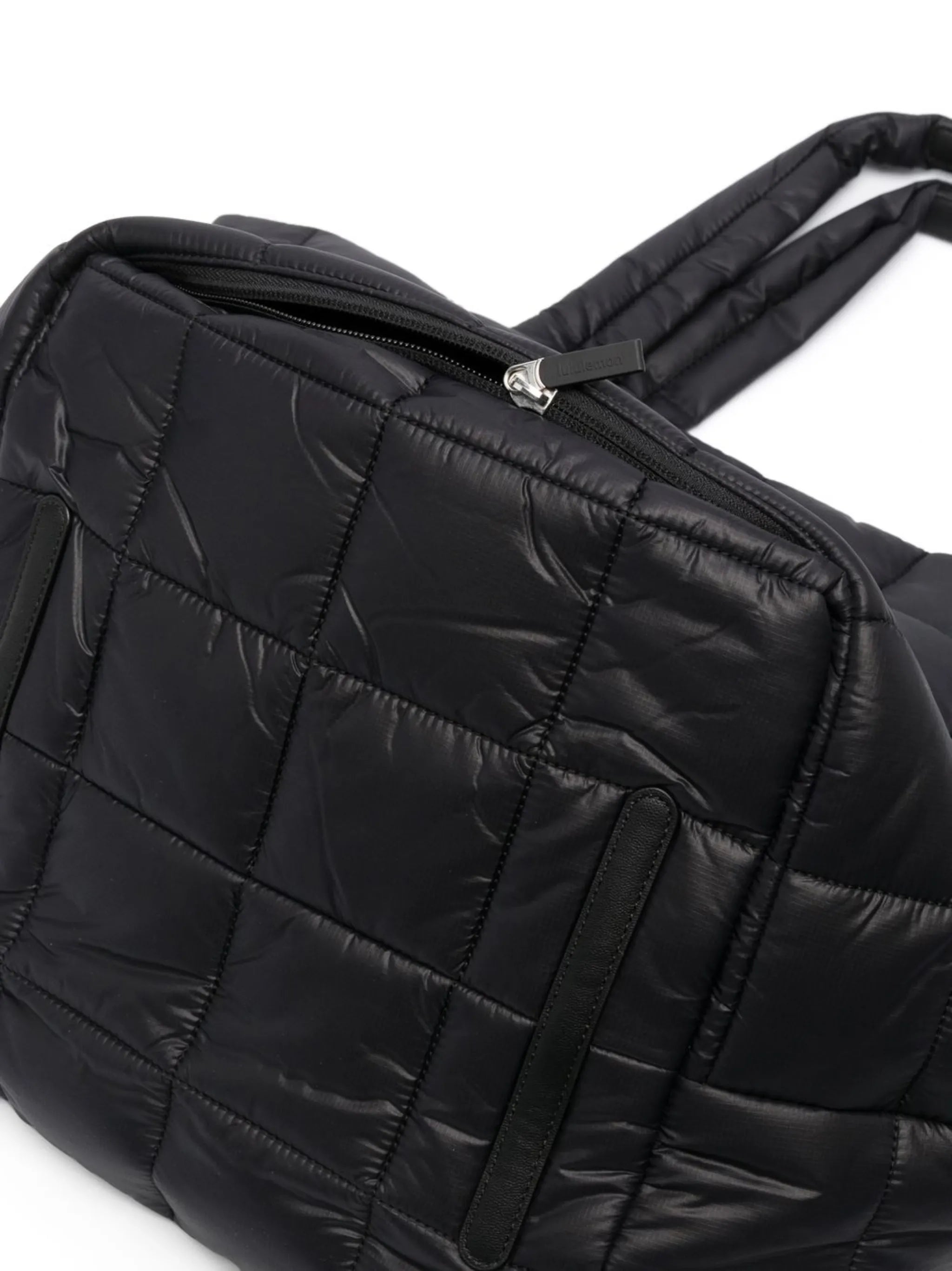 quilted grid tote bag