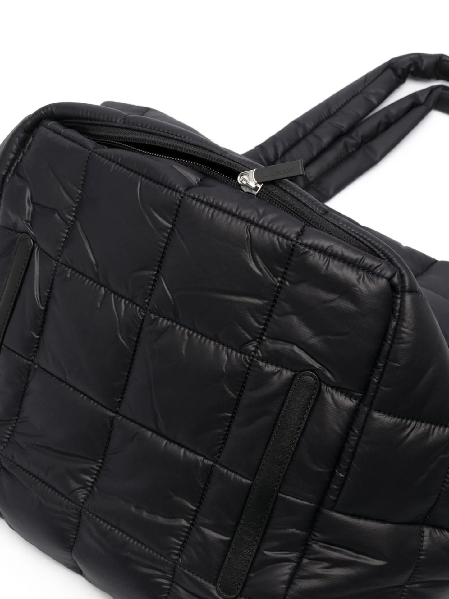 quilted grid tote bag