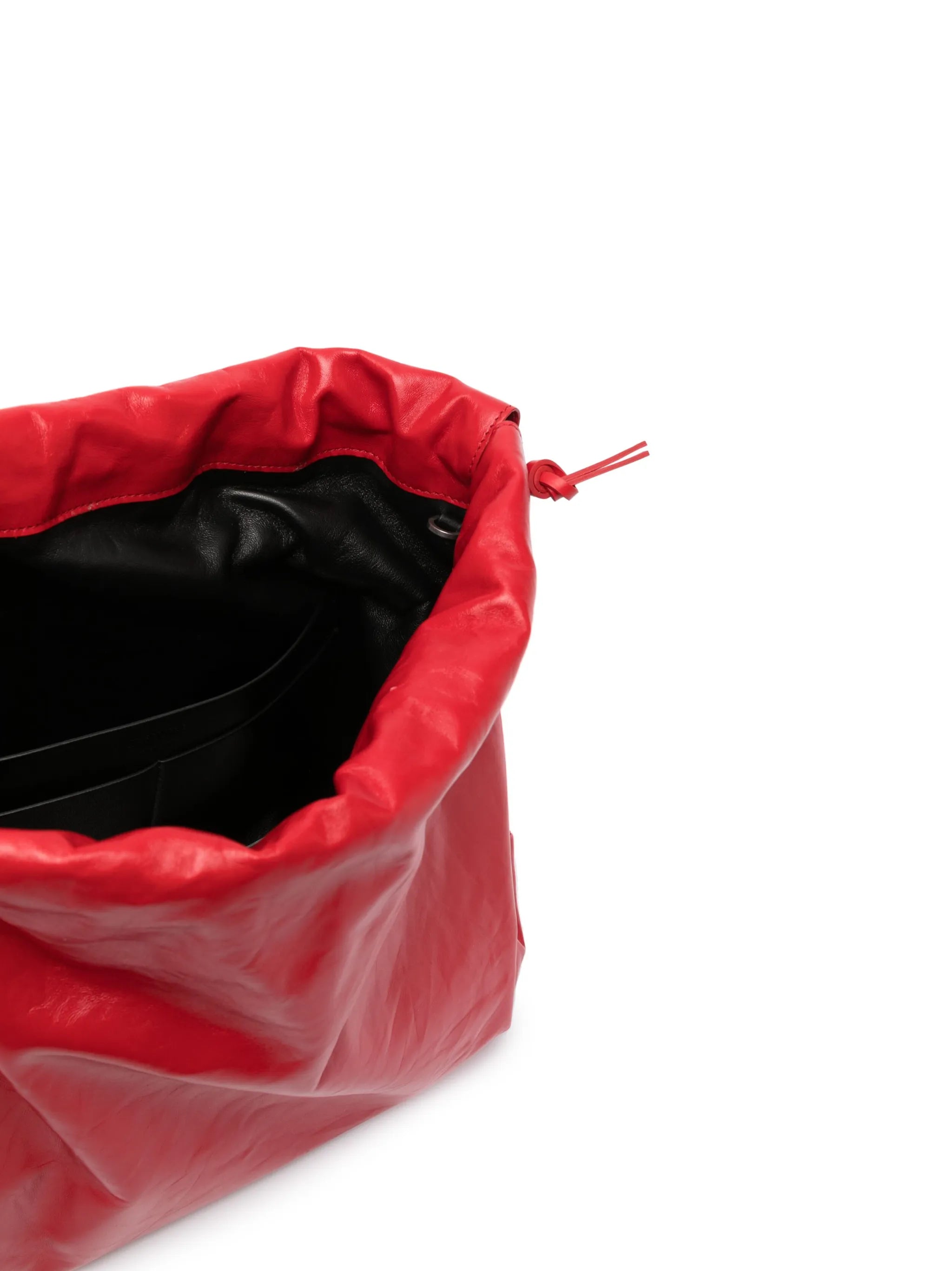 metallic chain-handle leather tote bag