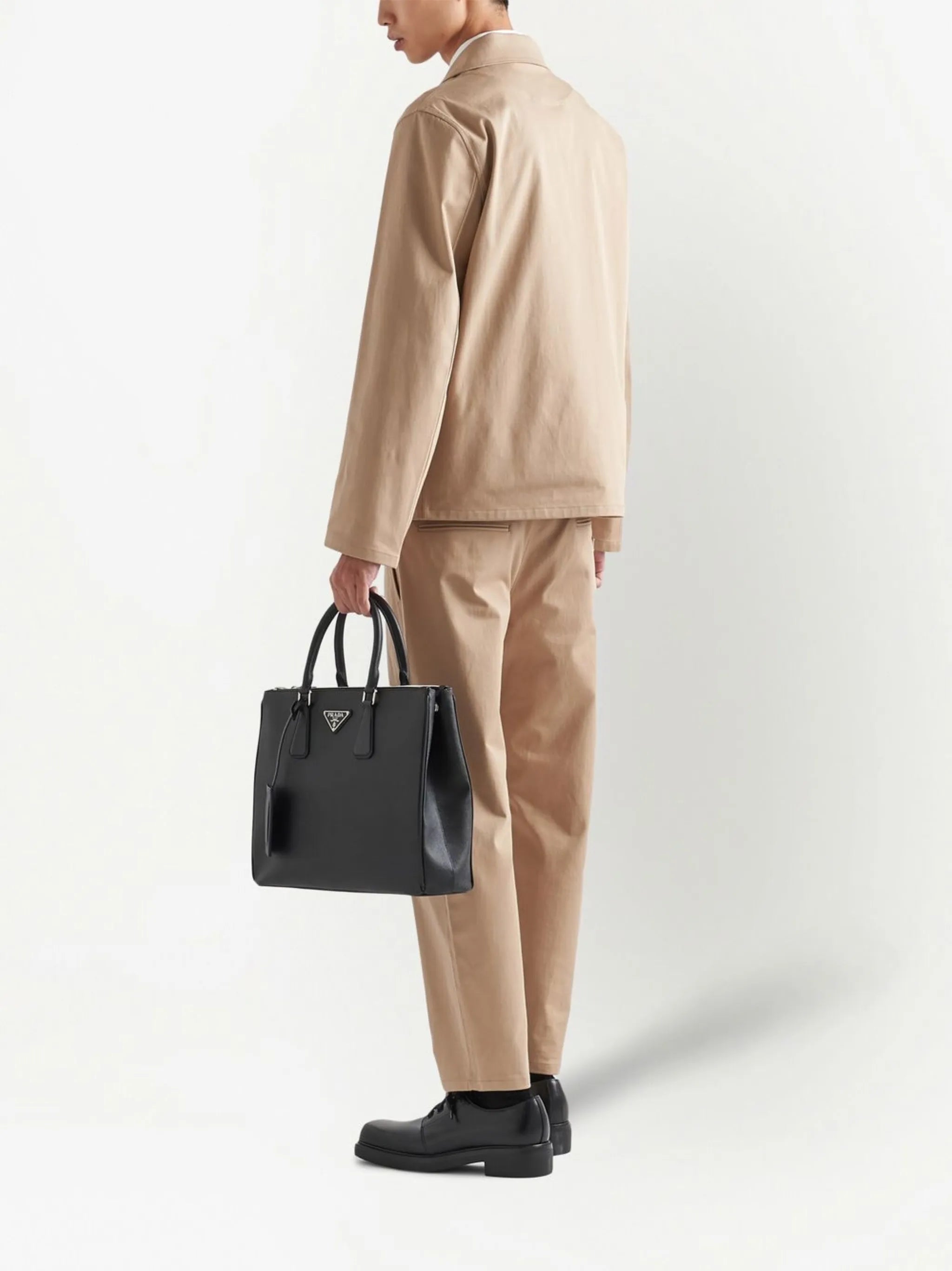 logo-plaque gabardine jacket