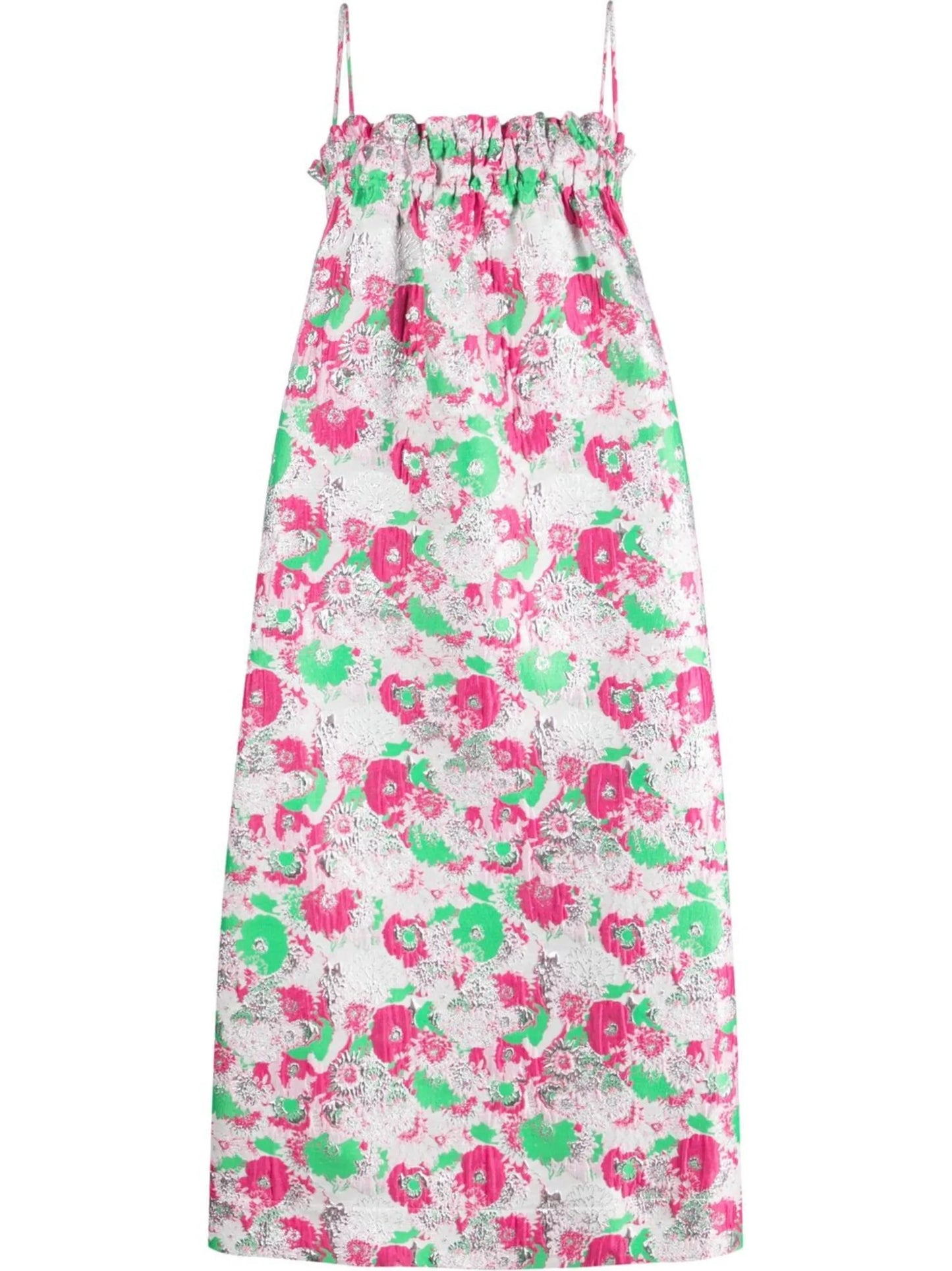 3D jacquard strap dress