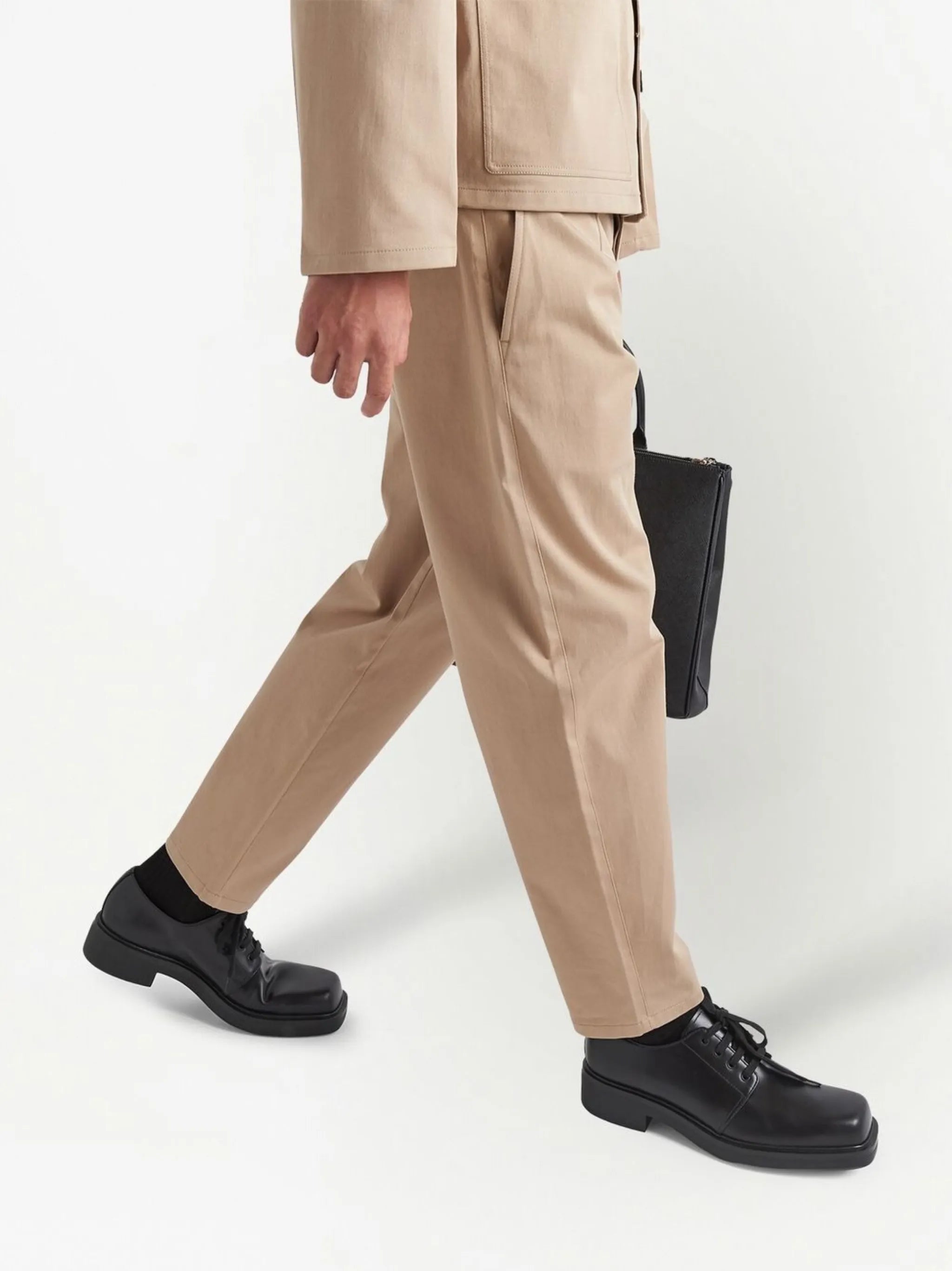 triangle-logo tapered trousers