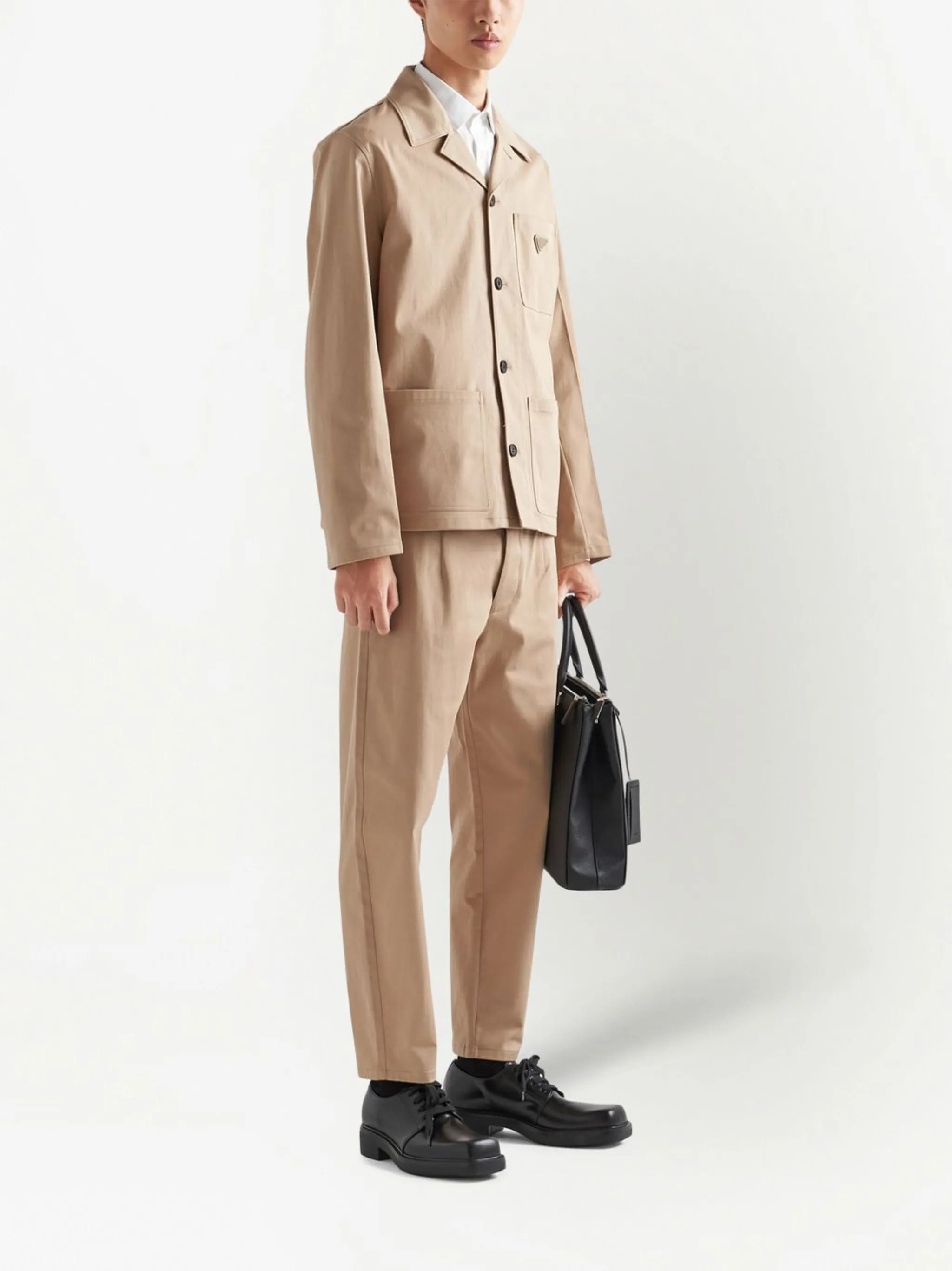 triangle-logo tapered trousers