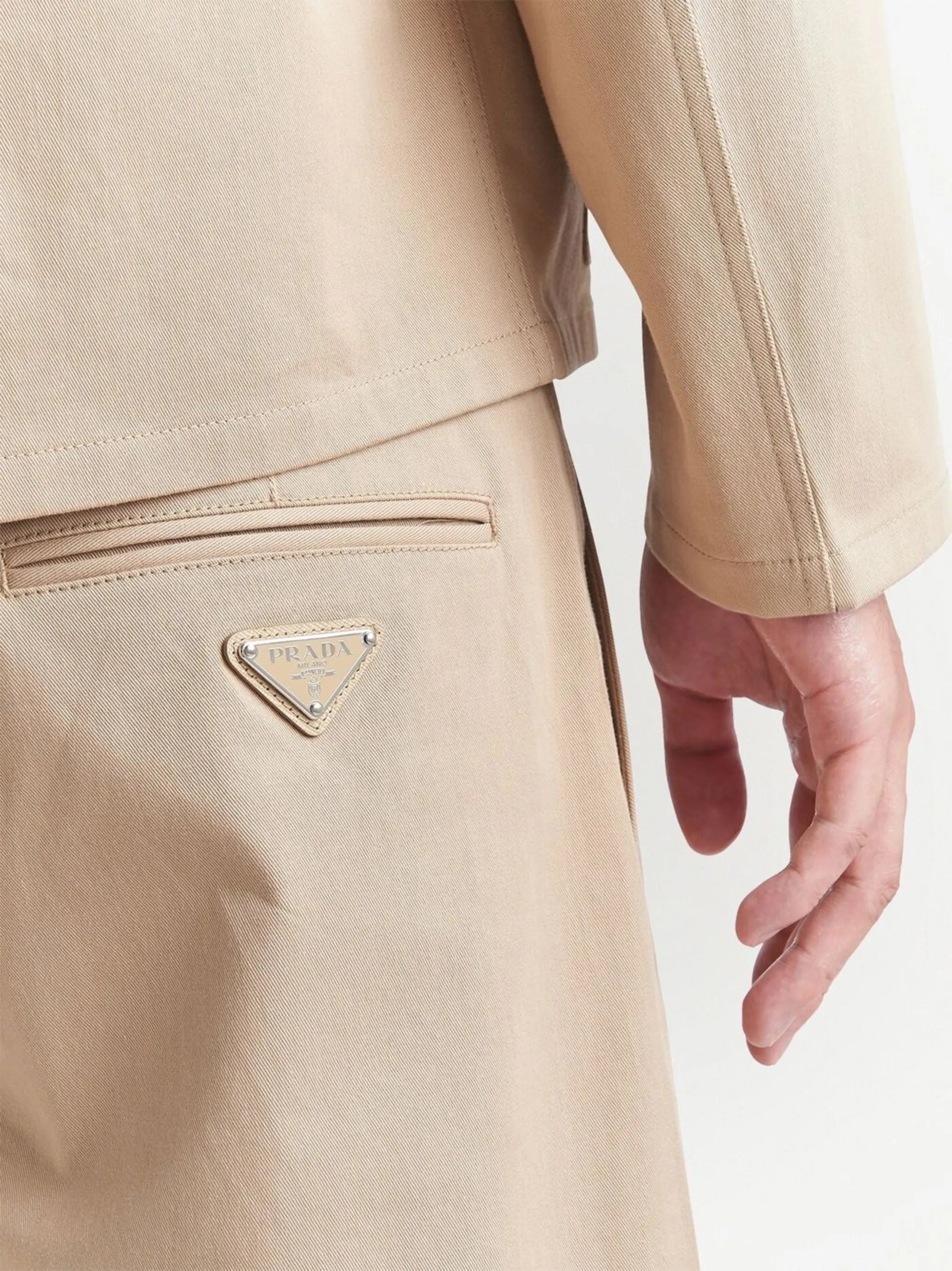 triangle-logo tapered trousers