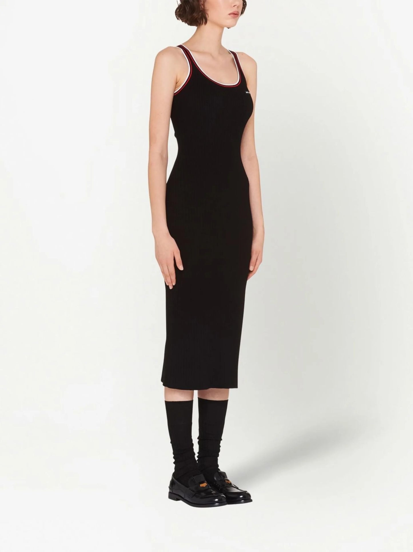 logo-patch knit dress