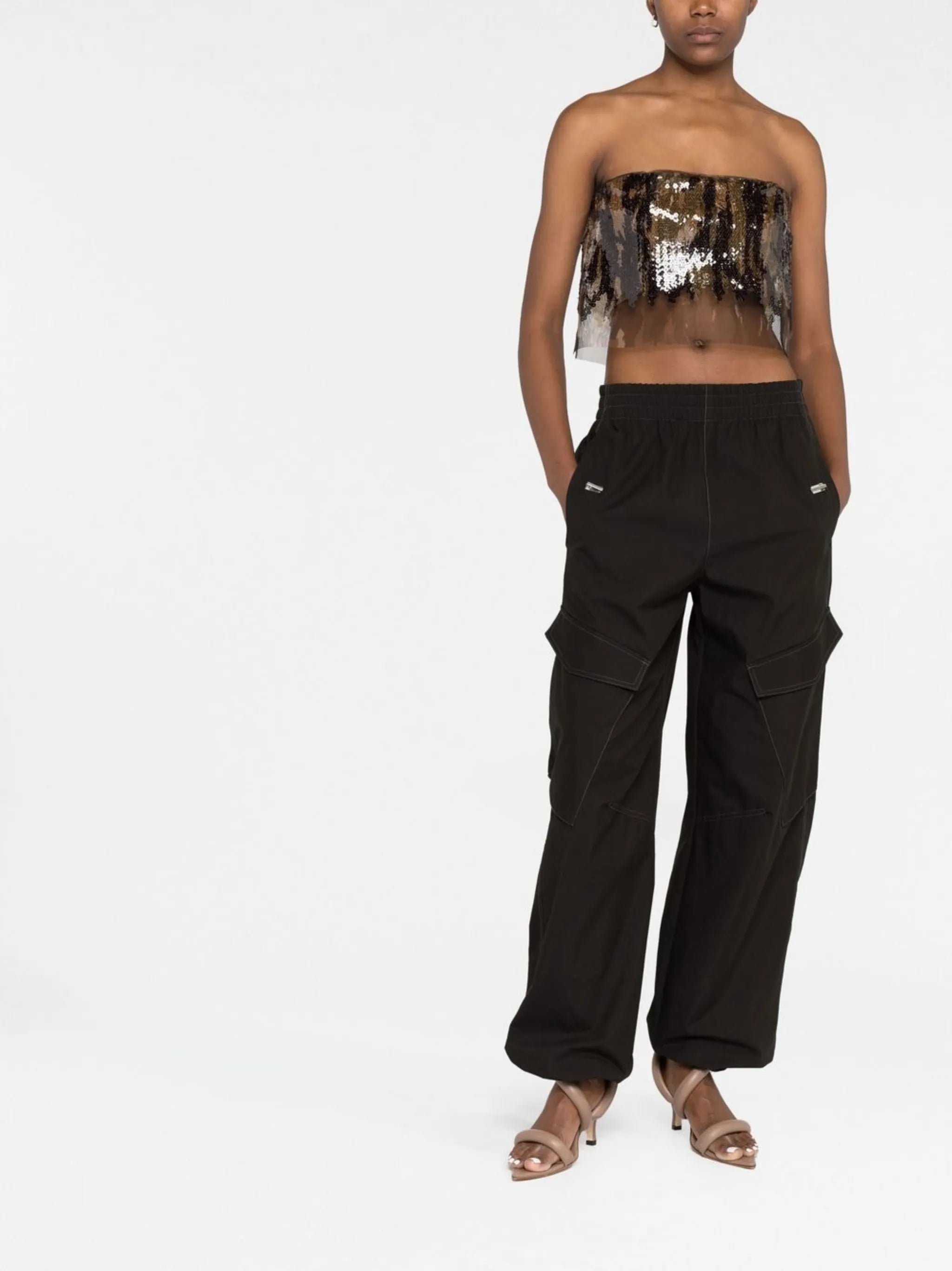 sequin-embellished bandeau top