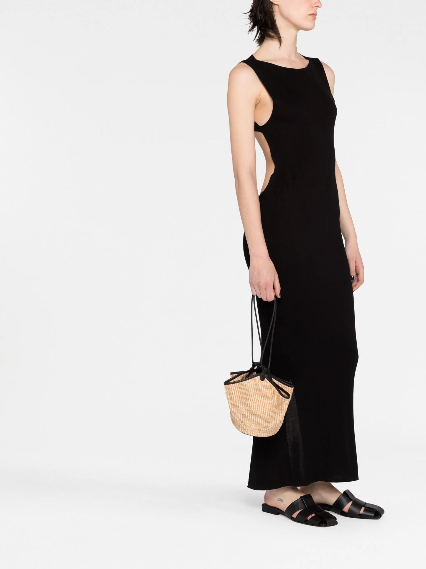Lotus raffia mini tote bag
