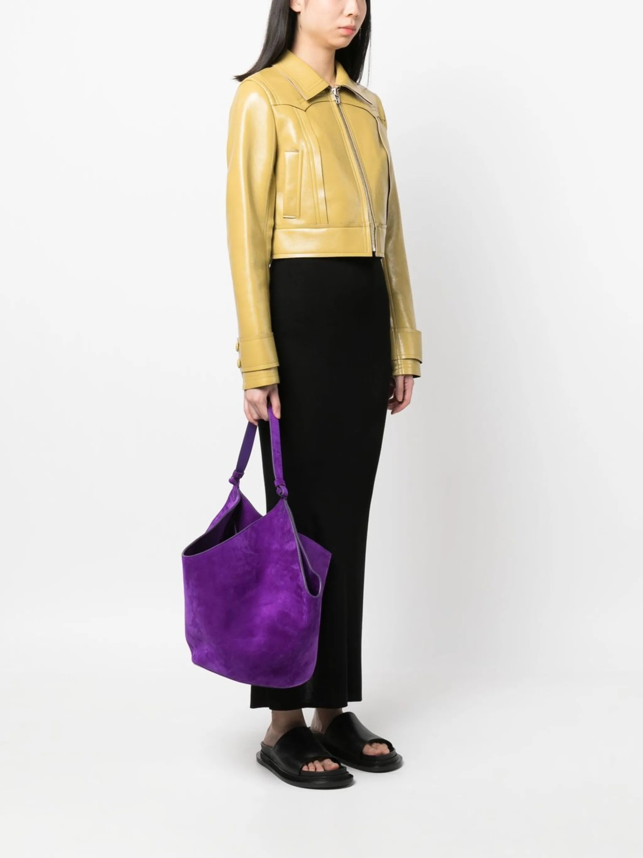 Lotus suede tote bag