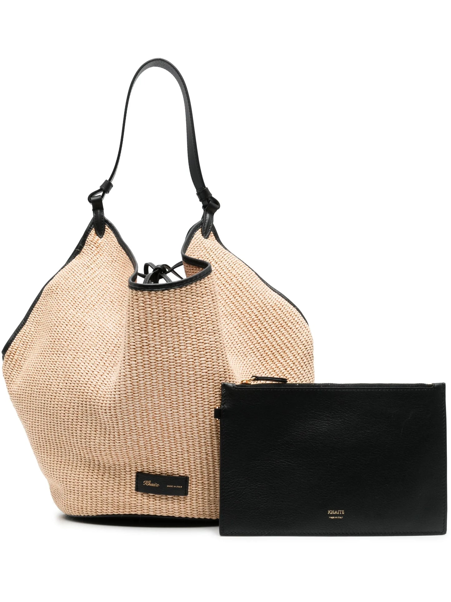 medium Lotus raffia tote bag
