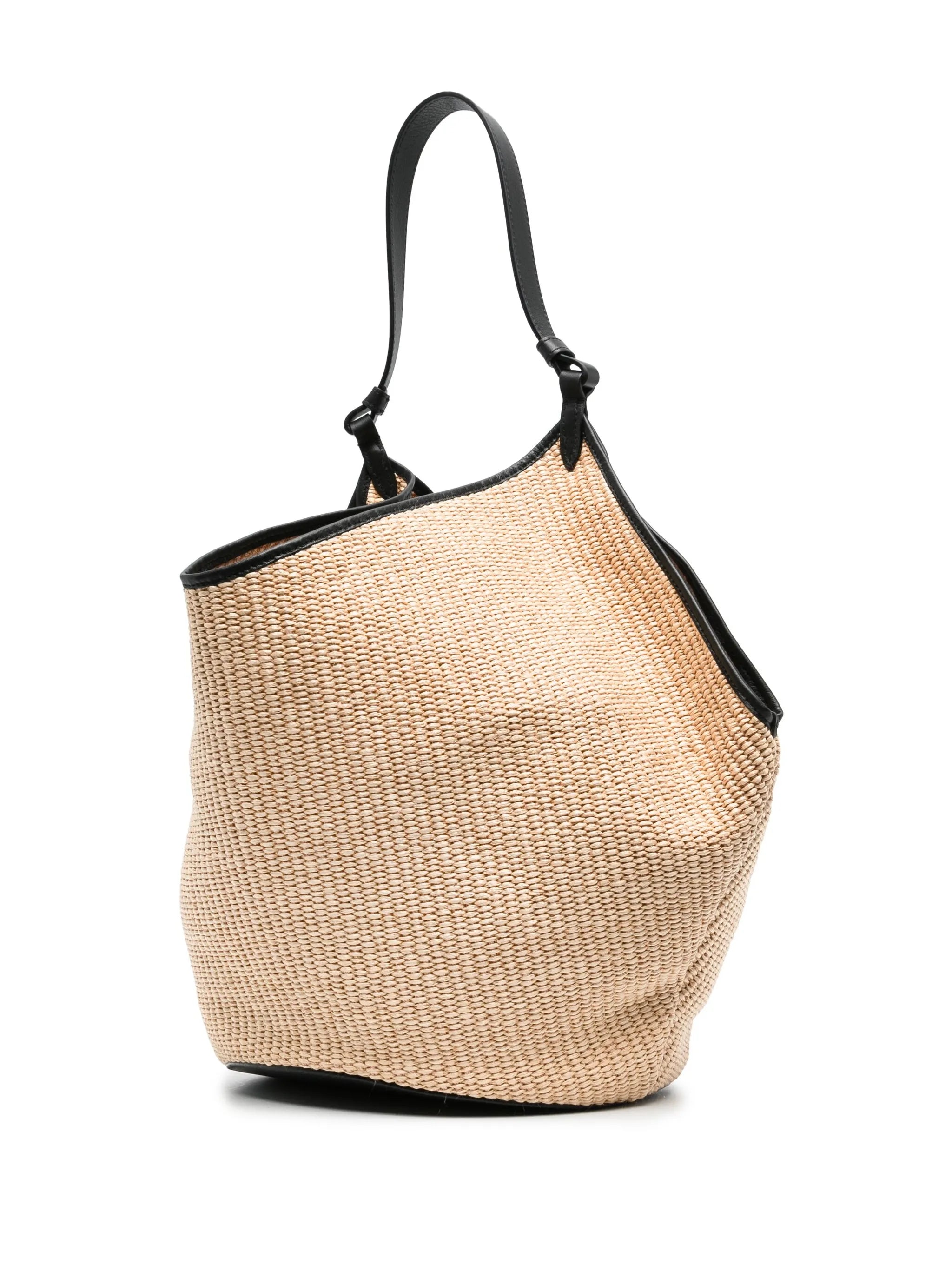 medium Lotus raffia tote bag