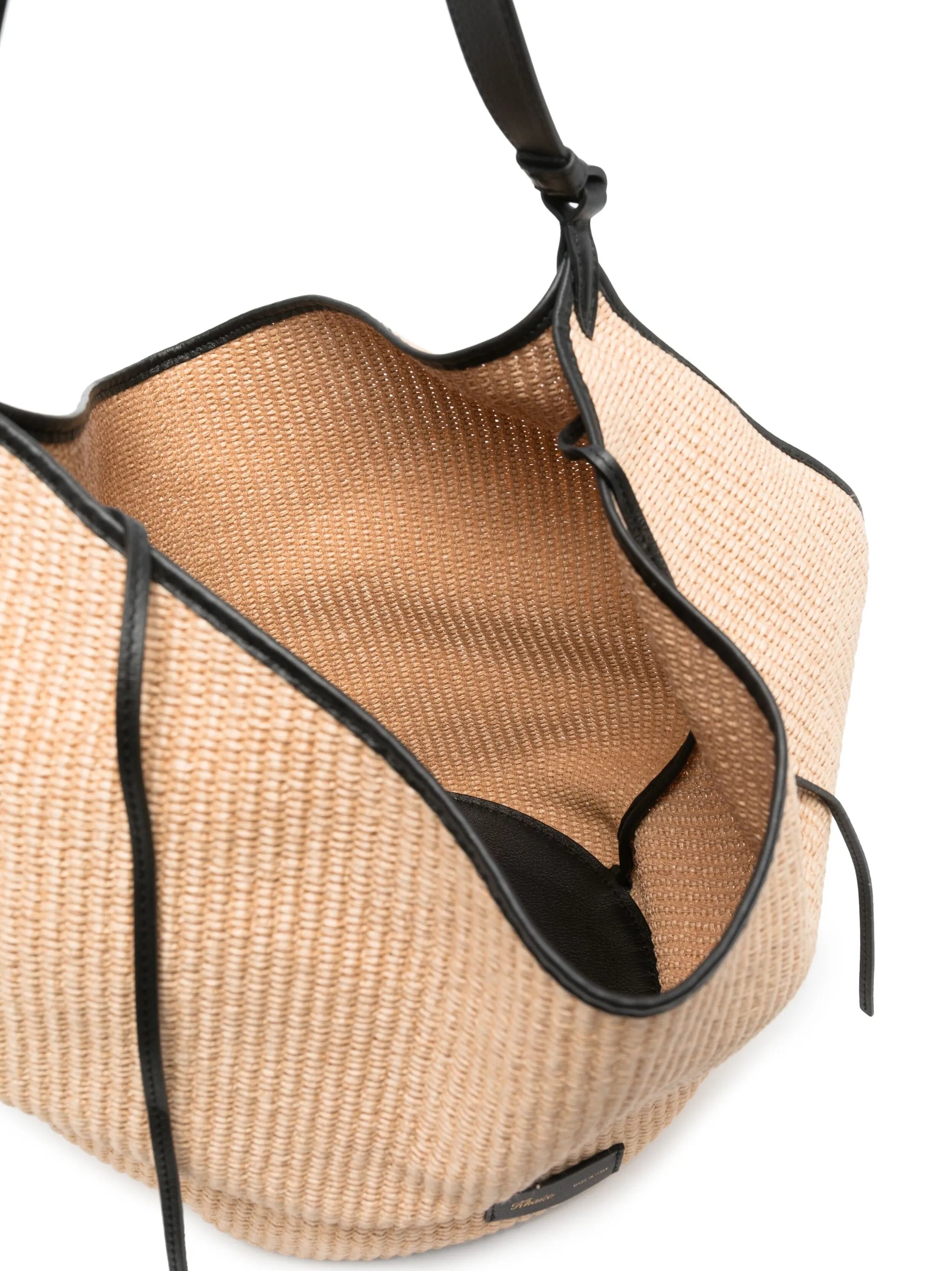 medium Lotus raffia tote bag