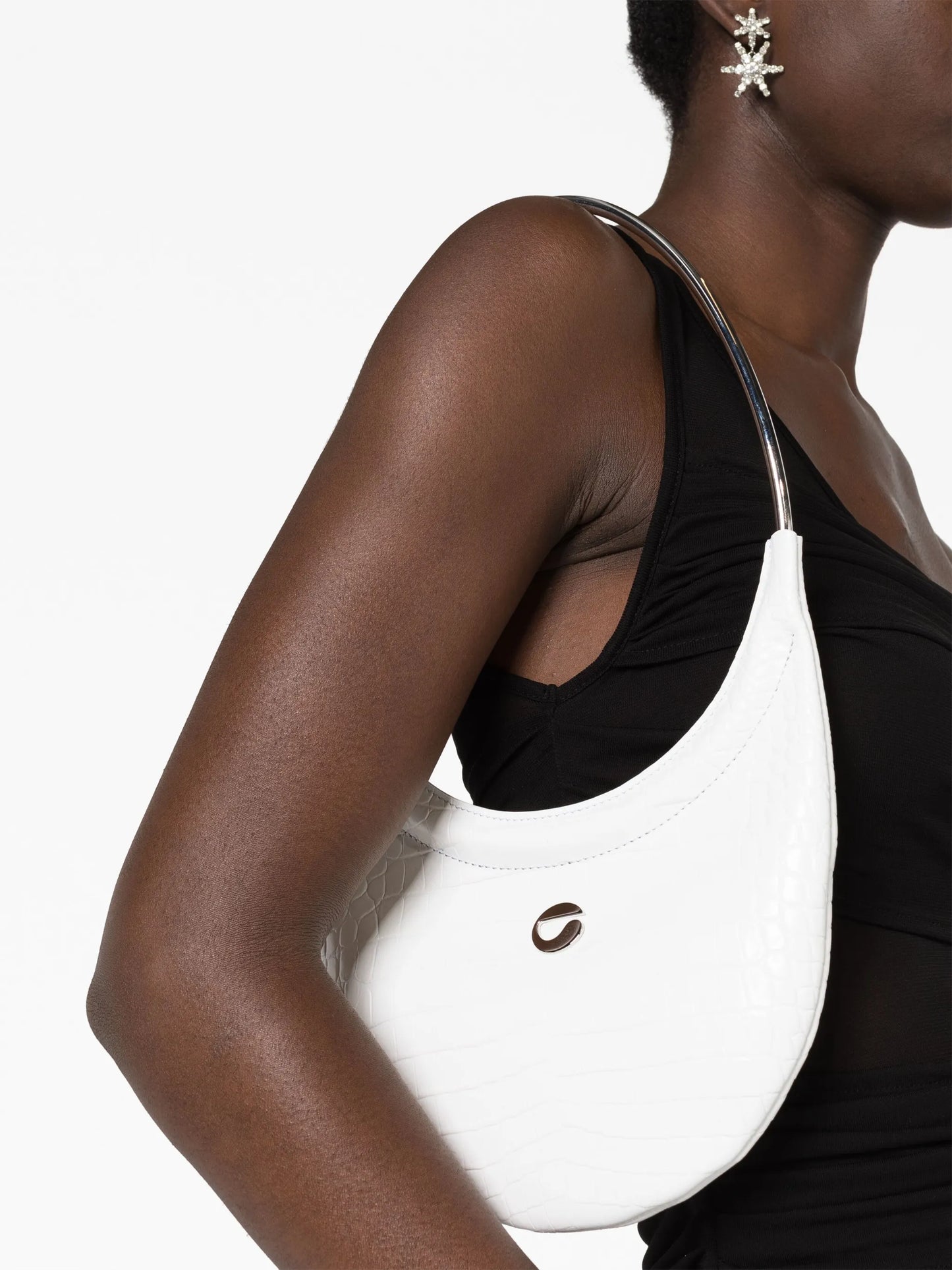 Ring Swipe crocodile-effect shoulder bag