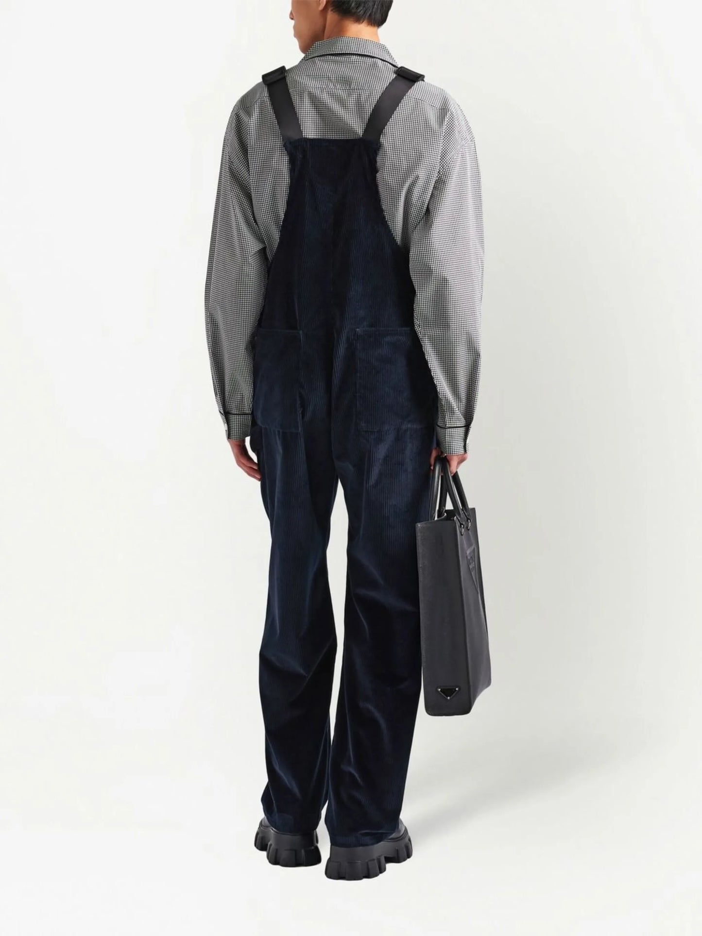 logo-plaque corduroy dungarees