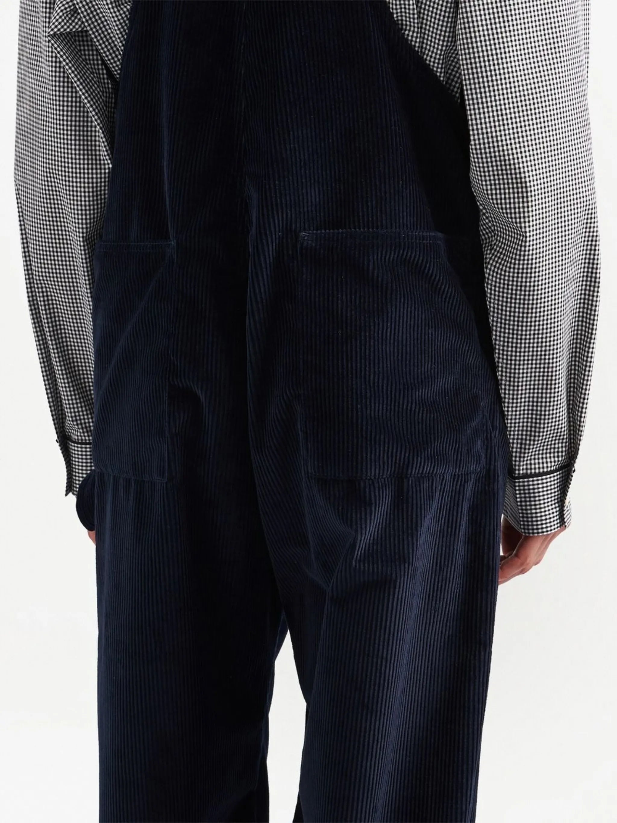 logo-plaque corduroy dungarees